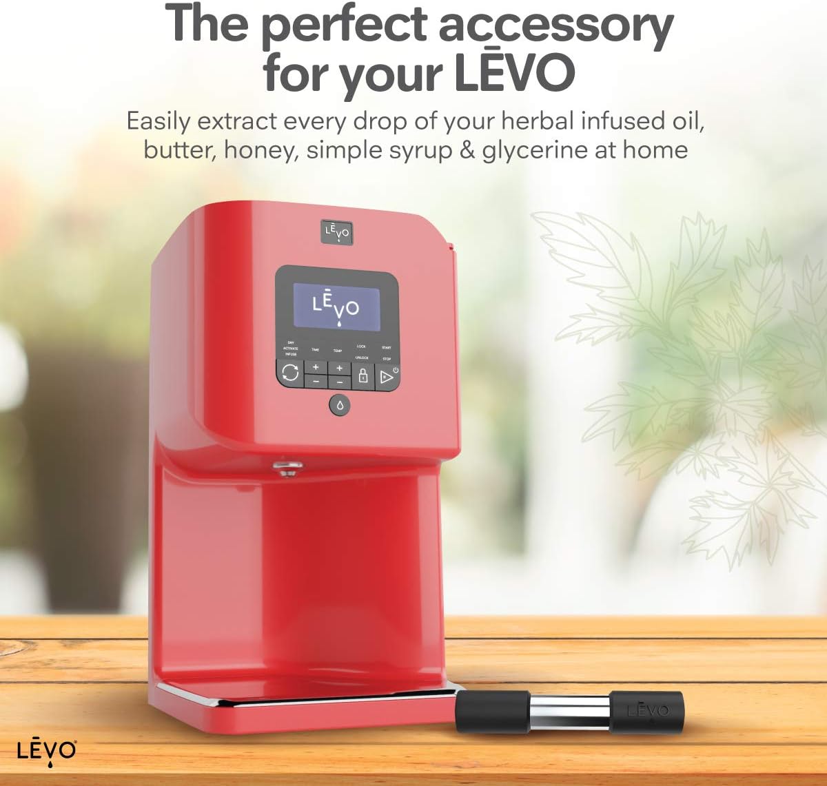 LĒVO Herb Press - Stainless Steel and Silicone Herb Press - Accessory for LĒVO I & LĒVO II - Extract Every Drop of Your LĒVO Herbal Infusions