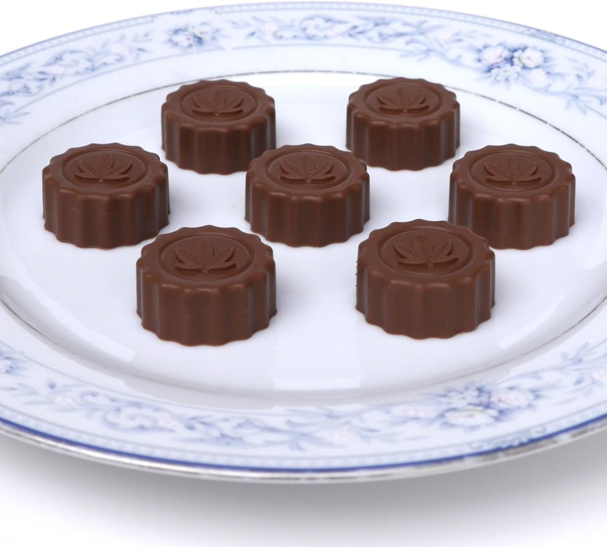 Marijuana Leaf Embossed Silicone Chocolate Candy Mold Ice Cube Trays, 2 Pack