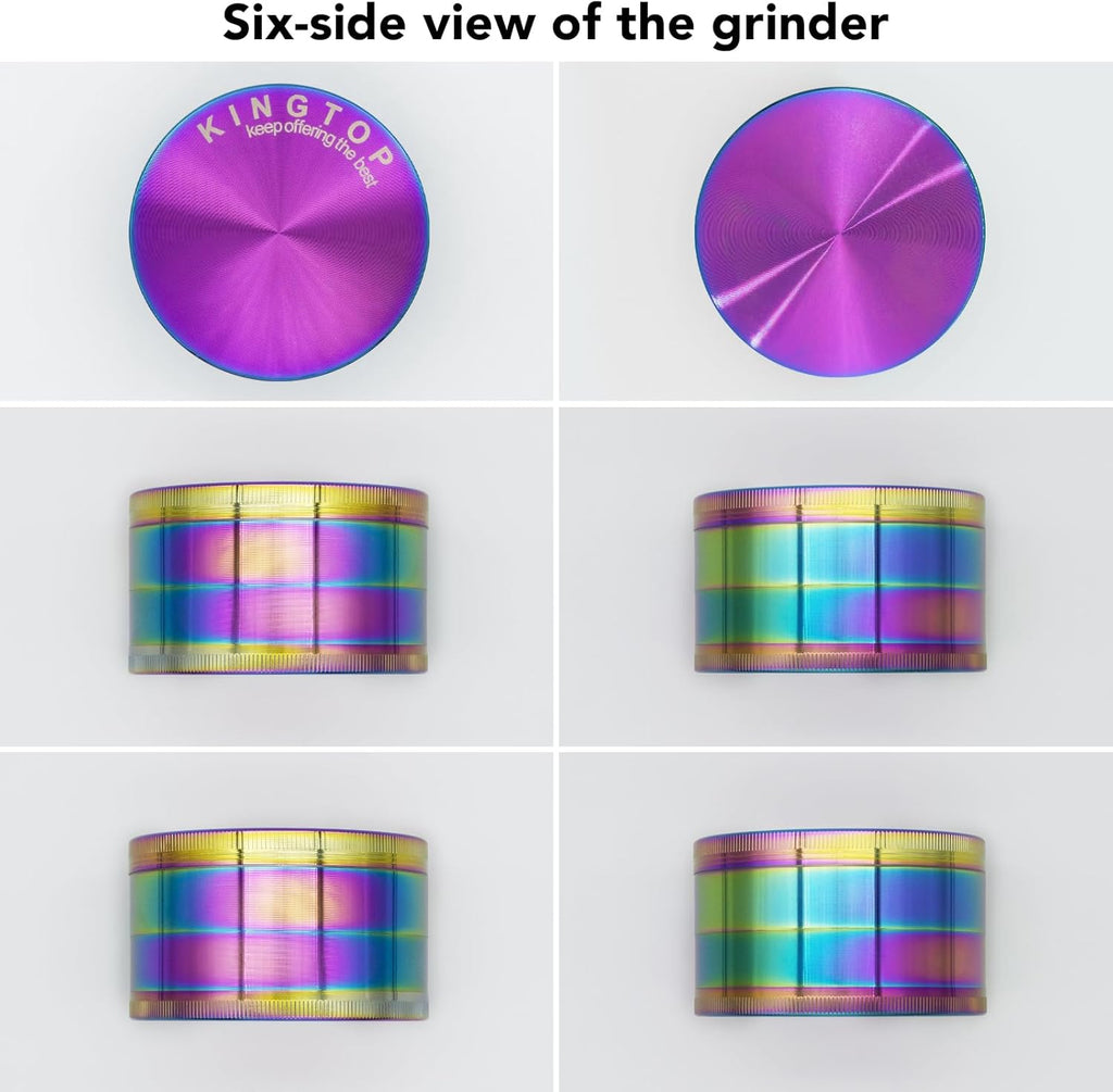 KINGTOP 3 Inch Large Grinder, Zinc Alloy Mills (Colorful)
