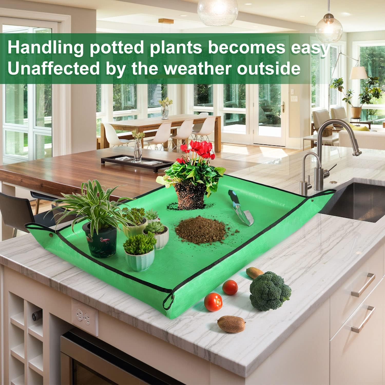Large Repotting Mat for Plant Transplanting and Mess Control Thickened Waterproof Potting Tray Succulent Potting Mat Portable Gardening Mat Plant Gifts for Women