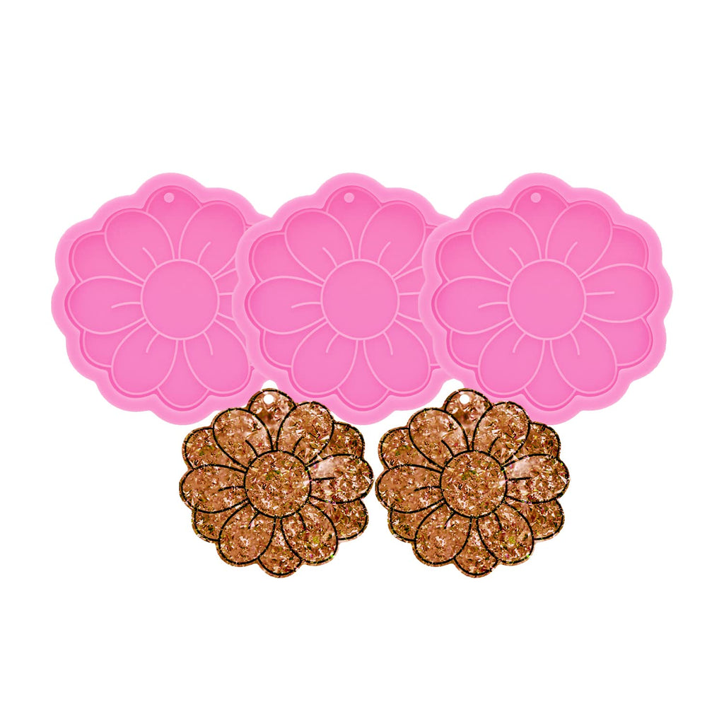 3pc Marijuana Silicone Keychain Mold, Pot Leaf Hemp Resin Epoxy Molds with 10Pc Key Ring (DY0156+DY0156+DY0156+PJ)