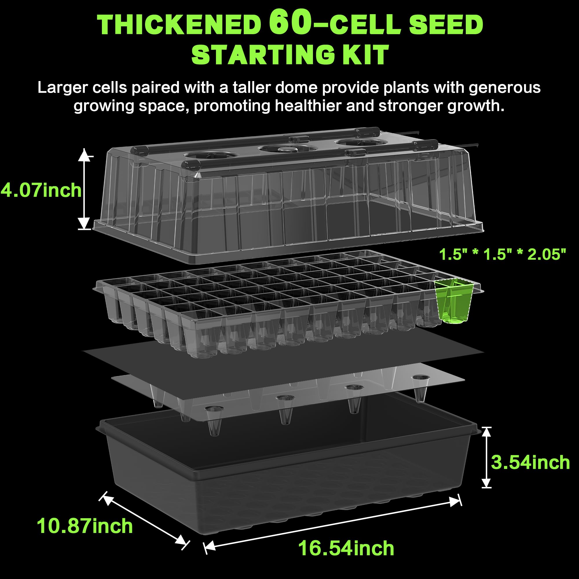 120-Cell Self-Watering Seed Starter Tray with Grow Lights, Upgraded 1–24H Timer, Seed Trays with Humidity Dome, Indoor Gardening System, Starter Kit for Seeds, Plant Germination