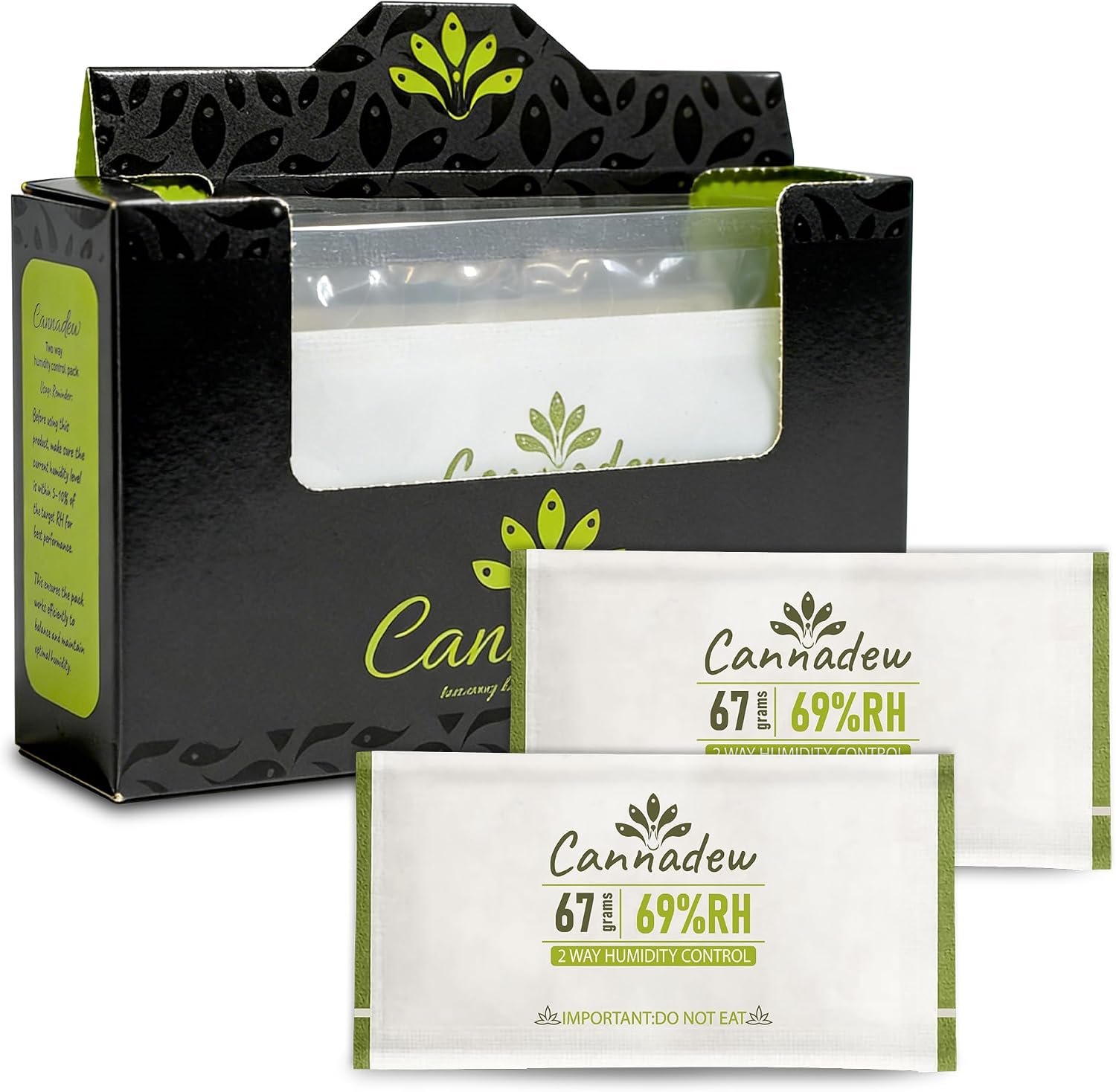 62% RH, 8g (15 Pack) Cannadew Humidity Packs Two-Way Humidity Control Pack - Moisture Absorbers & Hydration Packets for Curing and Storage