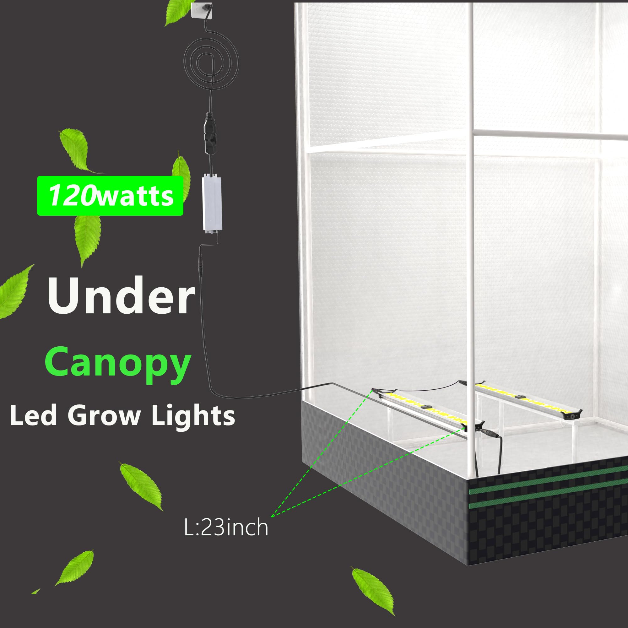 Under Canopy Led Grow Light Bars Full Spectrum Led Grow Lamps Grow Lights for Indoor Plants Dimmable Daisy Chain for Grow Lights Supplemental Lighting for Grow Tent