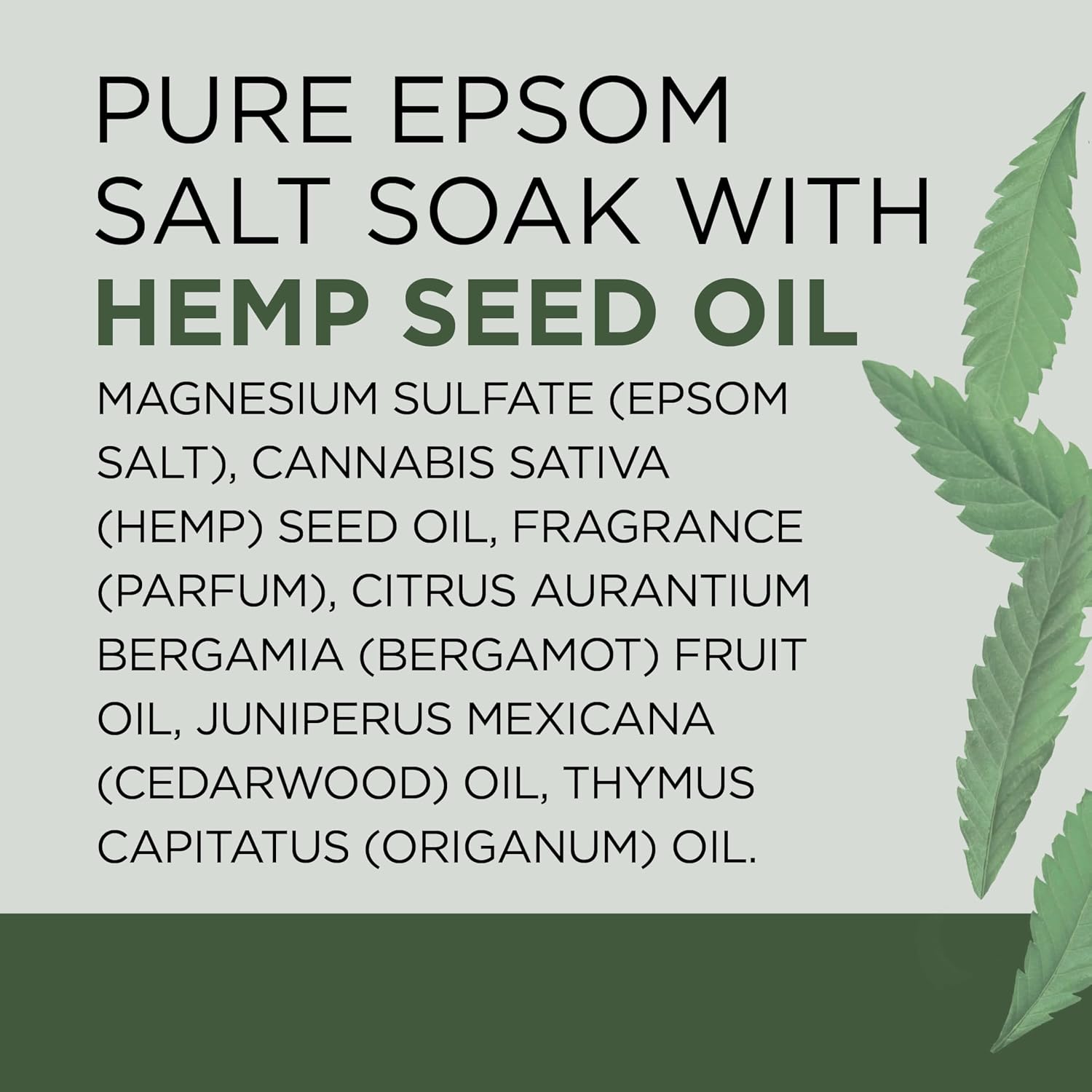 Dr Teal's Pure Epsom Magnesium Salt Soak, Cannabis Sativa Hemp Seed Oil, 3 lb