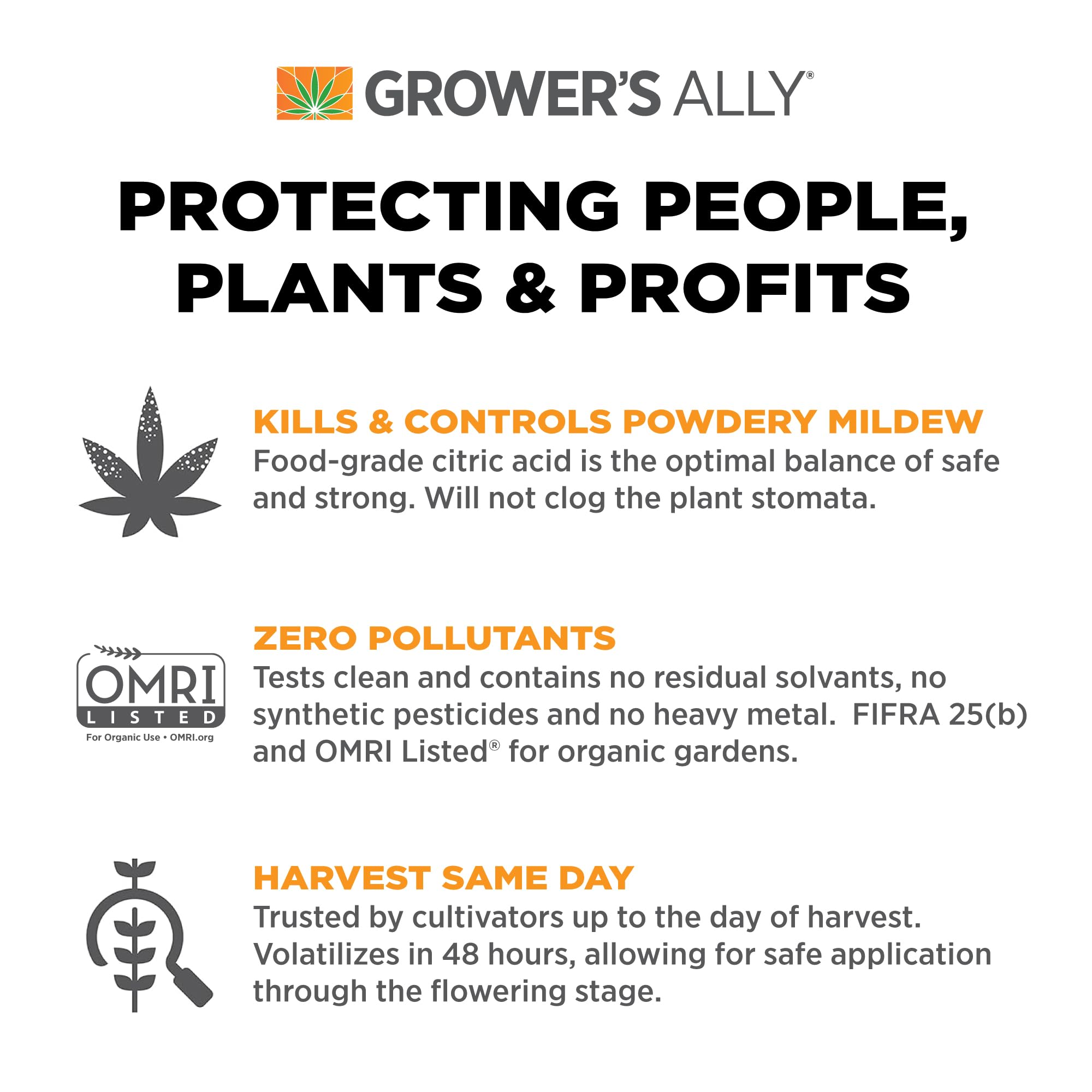 Grower's Ally Fungicide Concentrate for Plants, 8 Oz, Makes 5 Gallons