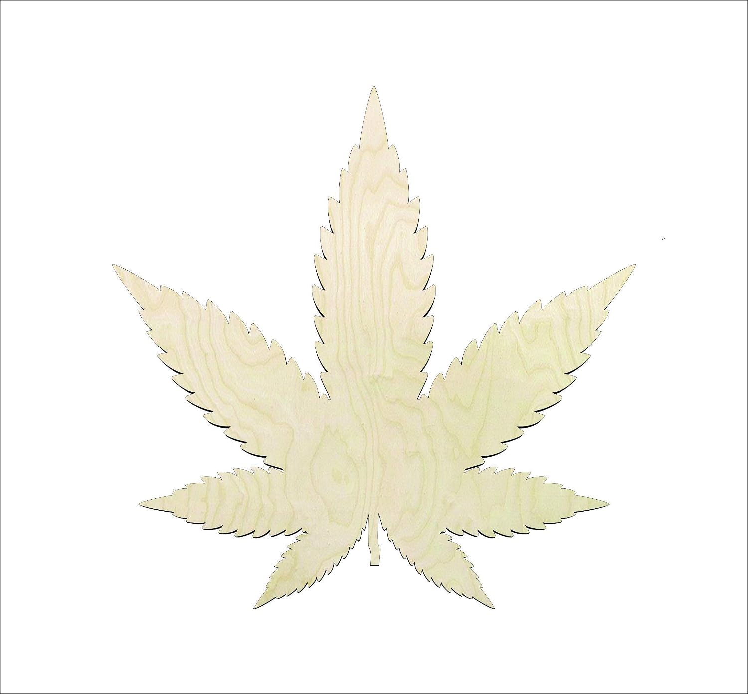 DIY 6 inch Marijuana Leaf Wood Cutout | Weed Leaf, CBD , Unfinished, Sanded, Weed Leaf Shape
