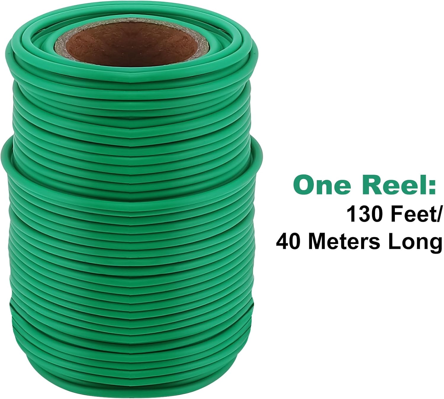 TELENT OUTDOORS 130 Feet Soft Plant Tie Green Twist Garden Ties for Plants Gardening Home Office Organization TPR Garden Ties Supplies with 2.5mm Diameter