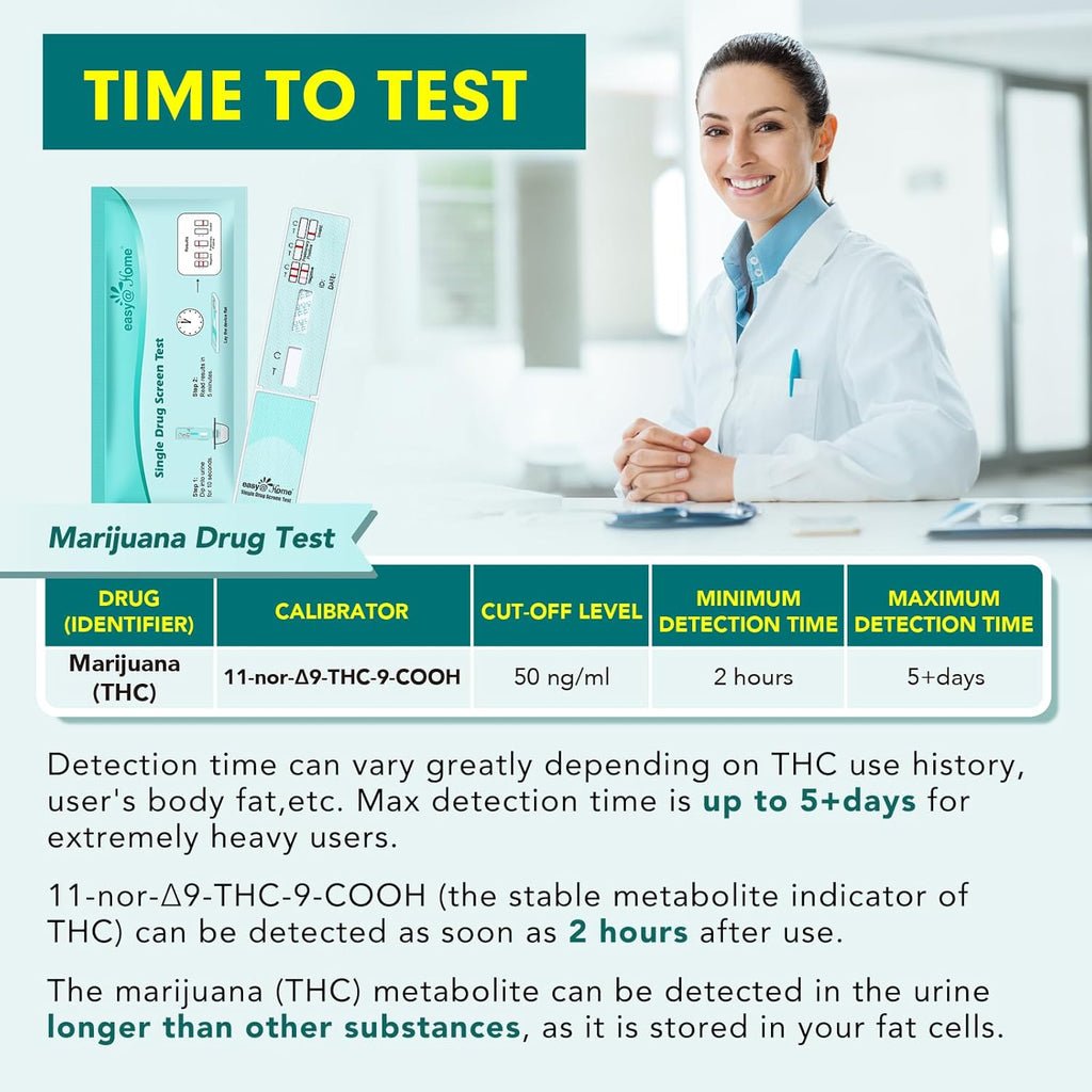 Easy@Home 15 Pack Marijuana Drug Test Kit - Urine THC Test for Home Use | THC Urine Tests (Cannabinoids Test) for Home Use, THC Detox Testing Kits 50ng/mL, Drug Testing Kit Track THC Detox #EDTH-114