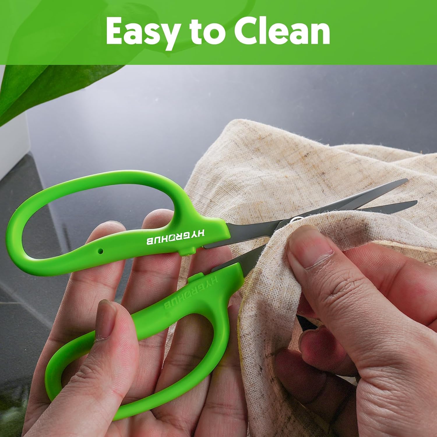 Garden Scissors, 6-in Curved Blade Pruning Shears, Non-Stick Coated Steel | Sharp Small Gardening Snips for Plants, Herbs, Flowers in Grow Tent and Hydroponics, Garden Trimming Tools, Easy to Clean
