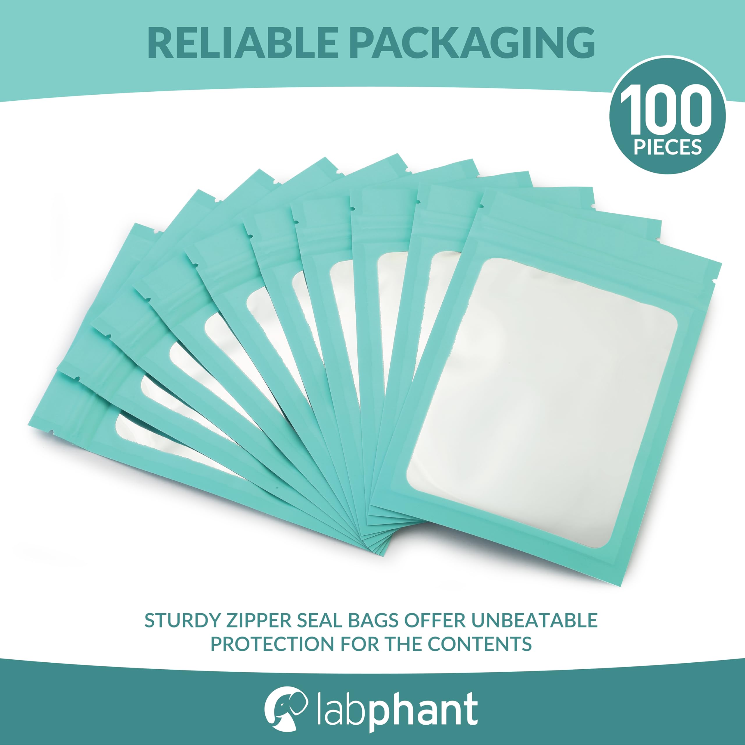 Mylar Bags with Zipper Seal 4 x 6" | 100 Bags | Black | Resealable Heat Seal Bags for Candy and Food Packaging, Medications and Vitamins | For Liquid and Solids (Black, 4" x 6")