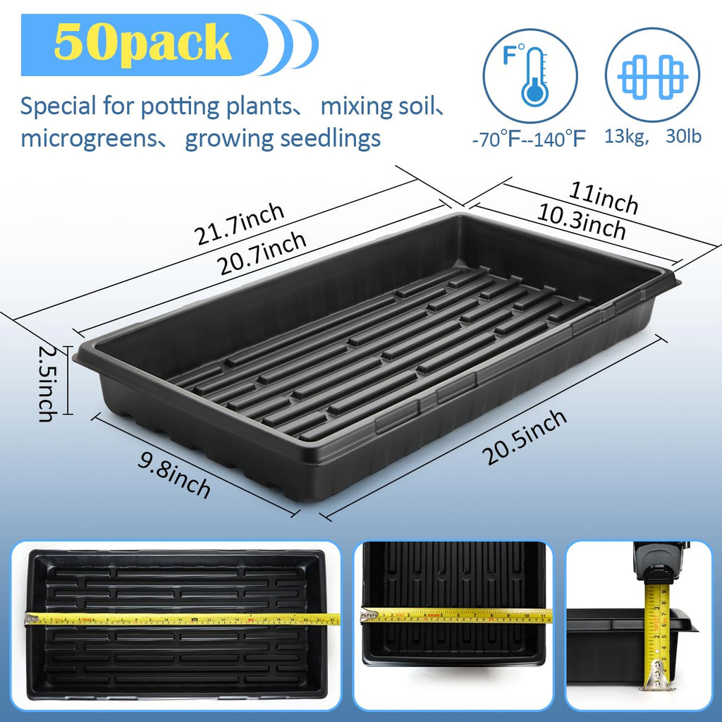 BTPLASTIK 10 Pack 7.3" High Humidity Domes for 1020 Seed Trays – Thicker Platic Clear Humidity Dome with Adjustable Vents, BPA-Free, Fits Standard 10"x20" Trays for Germination, Propagation, Cloning
