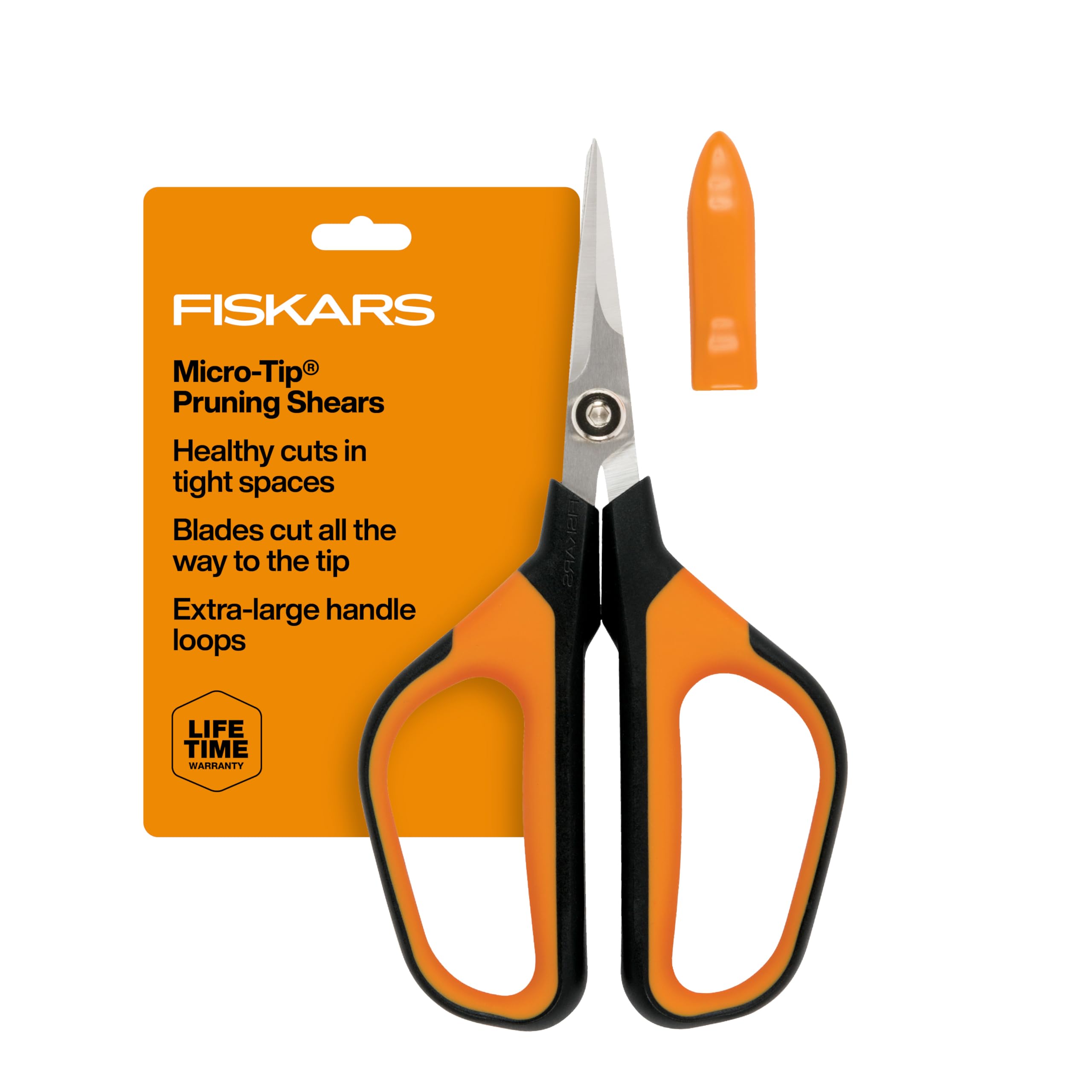 Fiskars 6" Non-Stick Pruning Snips, Resin-Resistant Garden Scissors