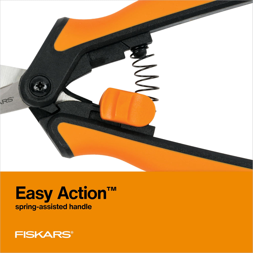Fiskars 6" Non-Stick Pruning Snips, Resin-Resistant Garden Scissors