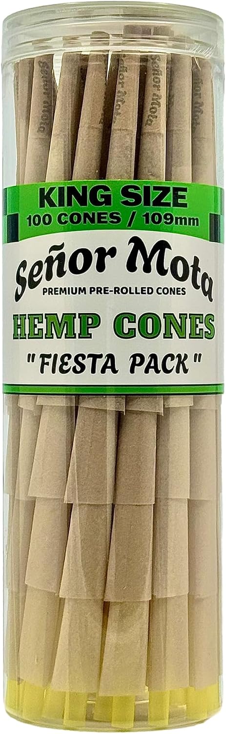 100 Pack Hemp Pre-Rolled Cones With Packers | King Size 109mm | Rolling Papers | Convenient And Easy To Use | Finest Materials | Low Ash | GMO Free | Slow & Even Burning | Sustainable | Eco-Friendly