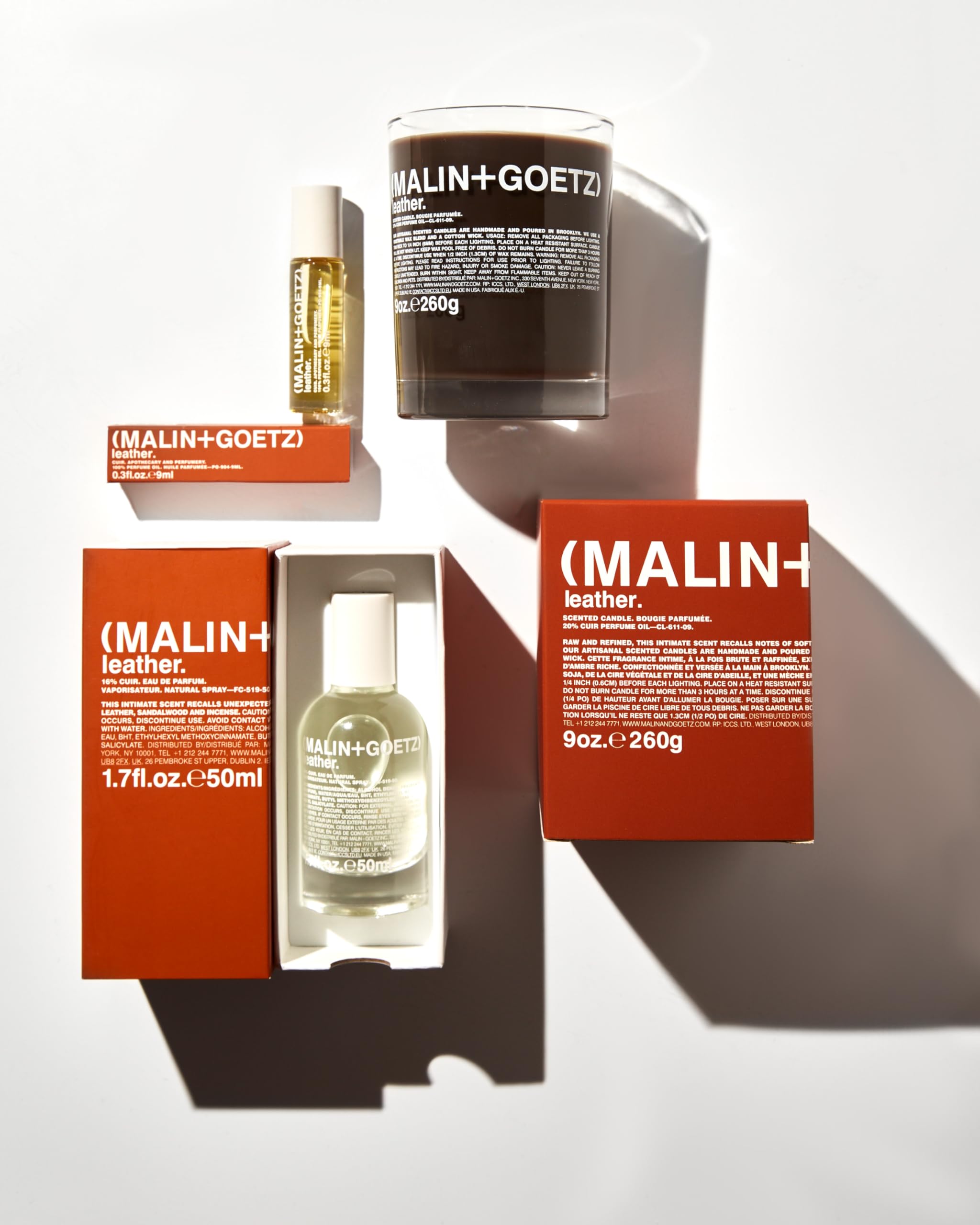 MALIN+GOETZ 9oz Scented Candle | Hand-Poured Soy Wax with Unique Fragrance Blends | Clean-Burning, Vegan & Cruelty-Free | Bergamot, Sage, Otto, Tomato, Strawberry, Cannabis, Dark Rum & Leather