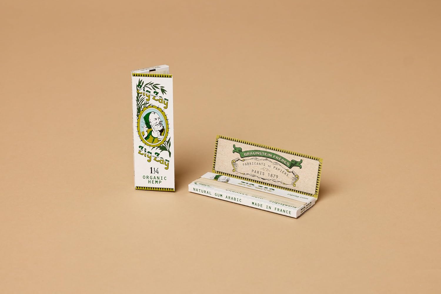 ZIG-ZAG Organic Hemp Rolling Papers -Vintage, 1 1/4 Size | Slow Burning, Limited Edition, 5-Pack, 50 Sheets per Booklet
