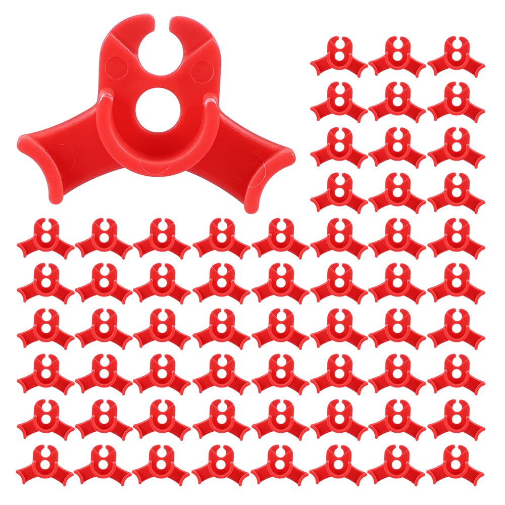 LucyPhy 30 Pack Plant Bender Angle Adjustable Plant Training Clips Low Stress Training Clips 90 Degrees Plant Stem(Circle Style,Red)