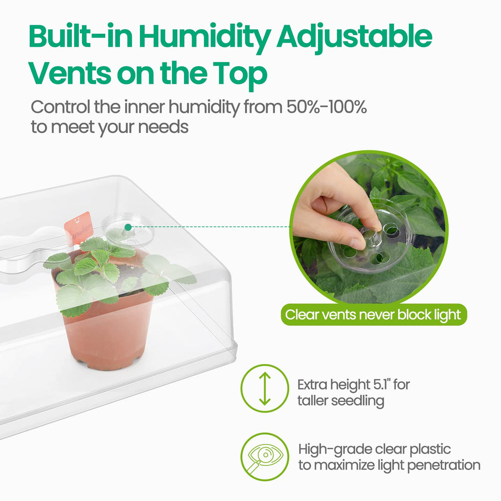 SOLIGT 3 Set 60-Cell Seed Starter Kit with Domes, Cell Trays and Heat Mats | Cloning, Propagation and Germination Station
