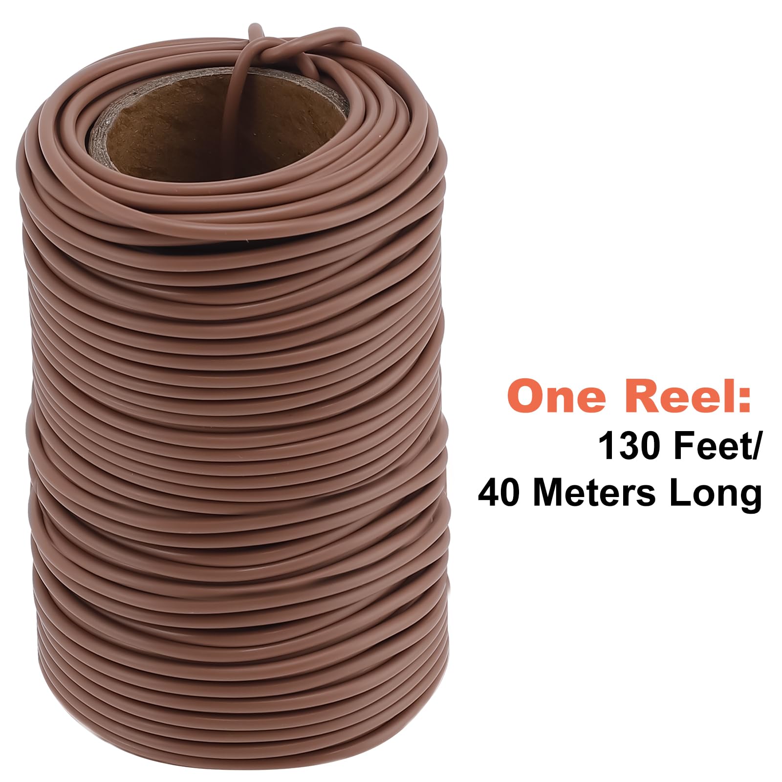TELENT OUTDOORS 130 Feet Soft Plant Tie Green Twist Garden Ties for Plants Gardening Home Office Organization TPR Garden Ties Supplies with 2.5mm Diameter