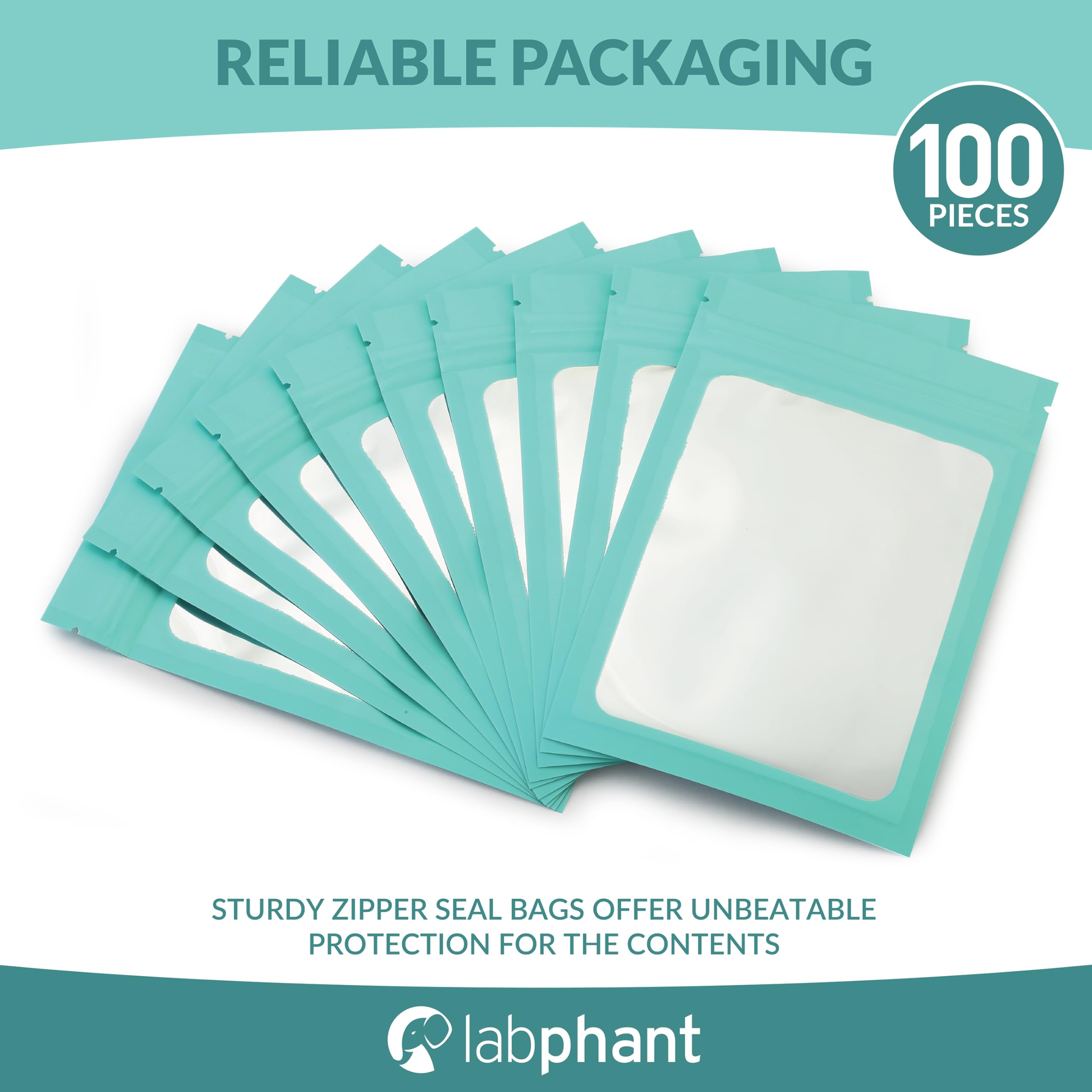 Mylar Bags with Zipper Seal 4 x 6" | 100 Bags | Black | Resealable Heat Seal Bags for Candy and Food Packaging, Medications and Vitamins | For Liquid and Solids (Black, 4" x 6")