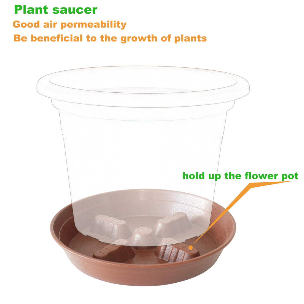 4 Pack Plant Saucer 8 inch, 10 12 14 17 inch, Plant Stand Plastic Plant Saucers for Indoors Outdoor, Heavy Duty Flower Planter Drip Trays for Pots, Pot Saucers for Plants, Grow Bags Saucers