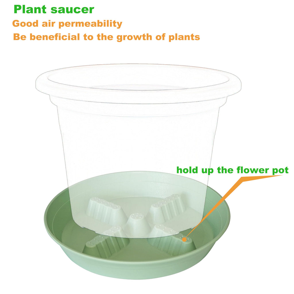 4 Pack Plant Saucer 8 inch, 10 12 14 17 inch, Plant Stand Plastic Plant Saucers for Indoors Outdoor, Heavy Duty Flower Planter Drip Trays for Pots, Pot Saucers for Plants, Grow Bags Saucers