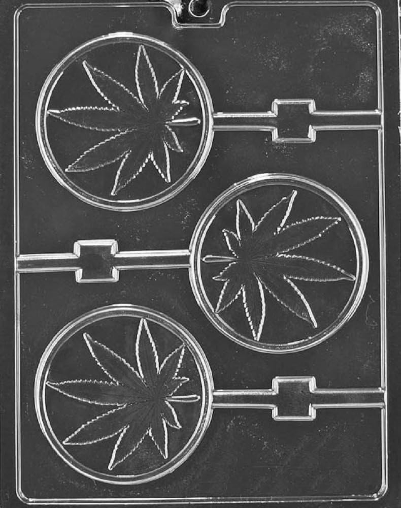 Grandmama's Goodies M237 Marijuana Pot Leaf Lollipop Chocolate Candy Soap Mold