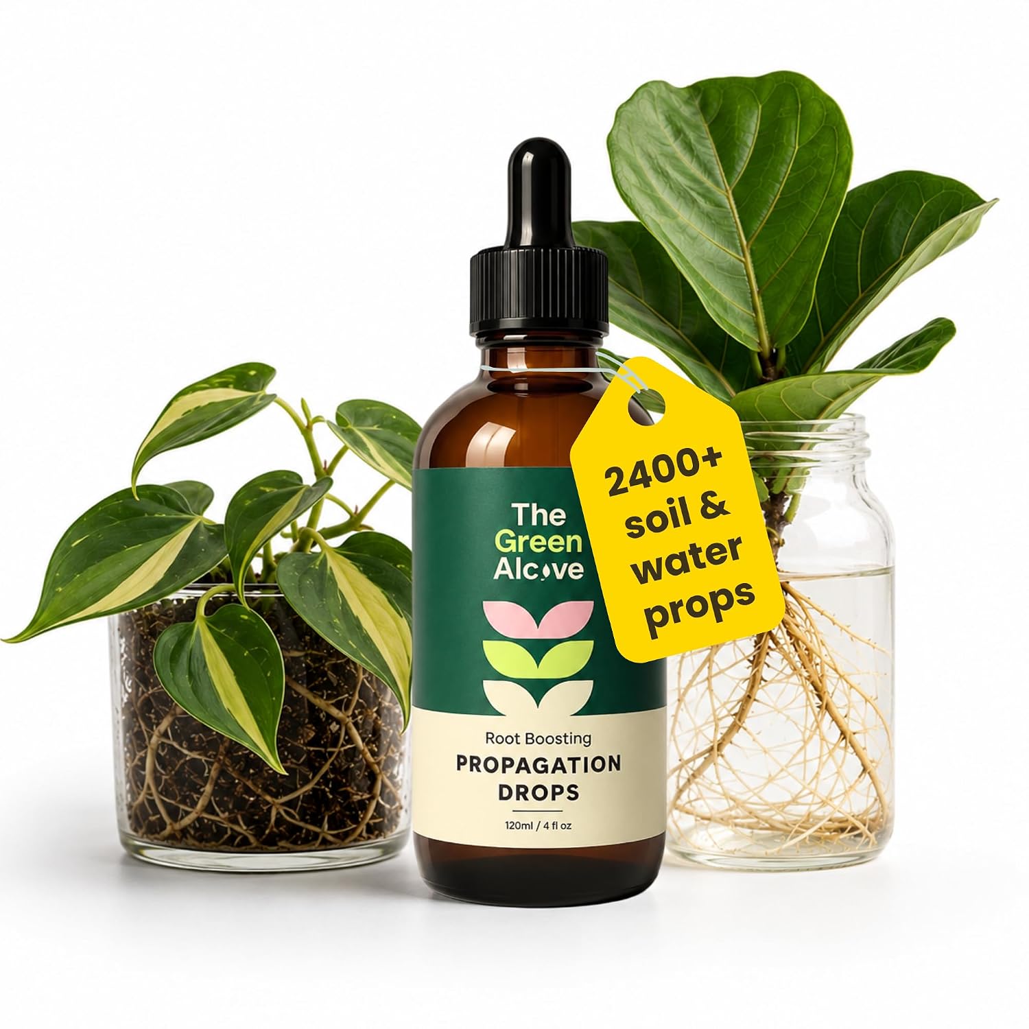 Propogation Drops by The Green Alcove | Rooting Hormone for Cuttings in Water and Soil, Includes 2 Types of Hormones and Added Vitamins for Root Growth (4 fl oz)