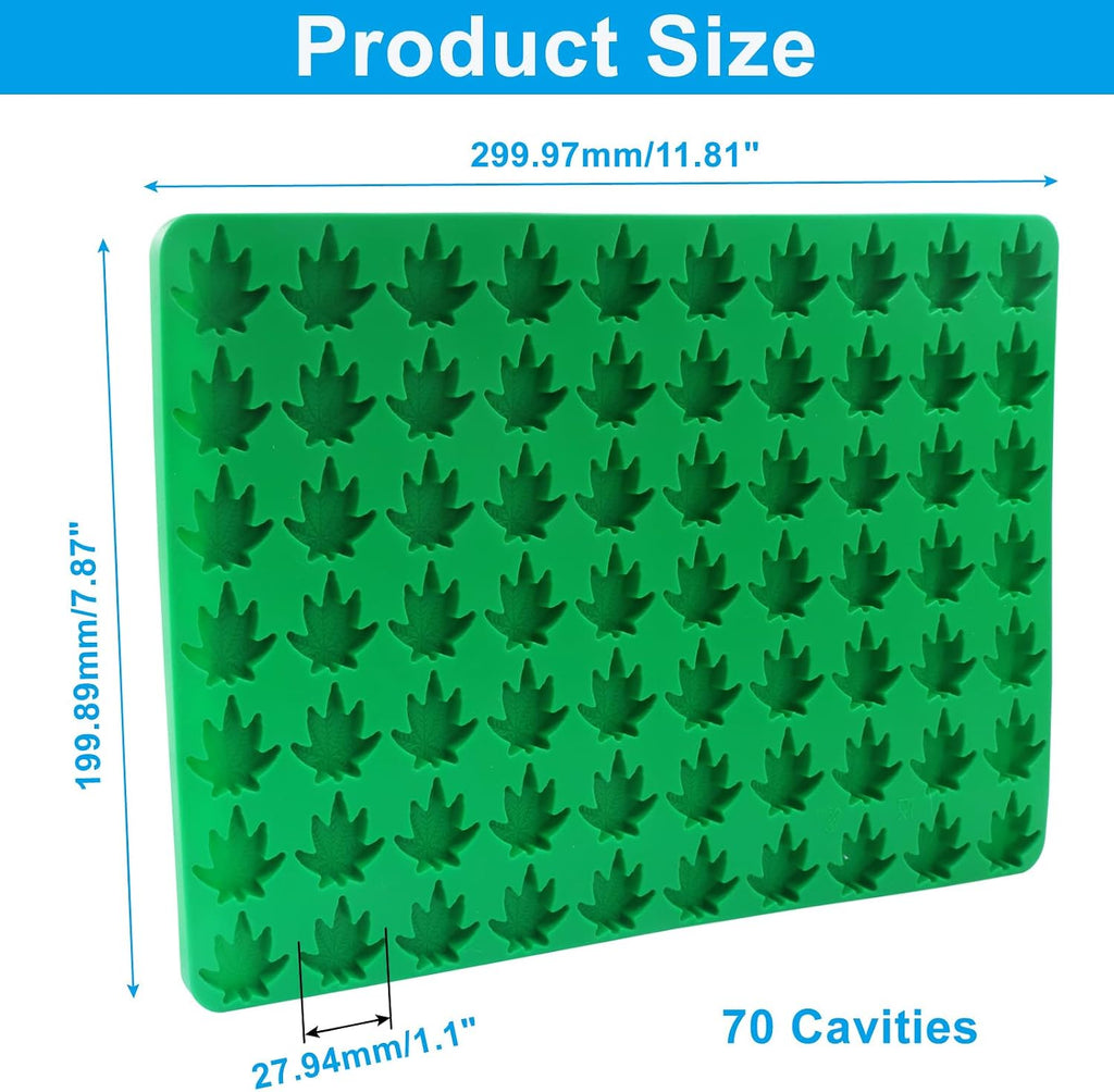 70 Cavity Leaf Silicone Molds | Food Grade, 3D Leaf Design, For Chocolates & Gummies, Cake Decorations, Snacks
