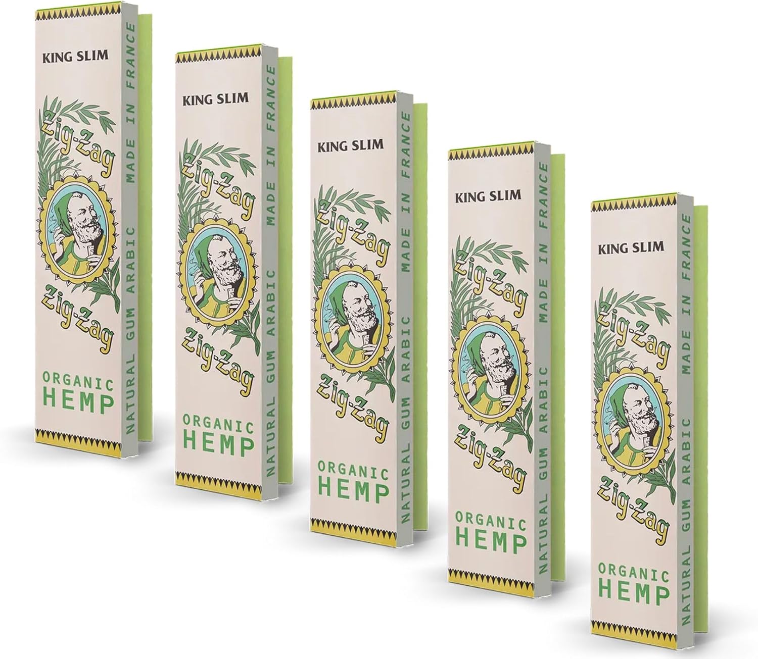 ZIG-ZAG Rolling Papers - Vintage Organic Hemp King Size - Slow Burning Rolling Papers (5-Pack)