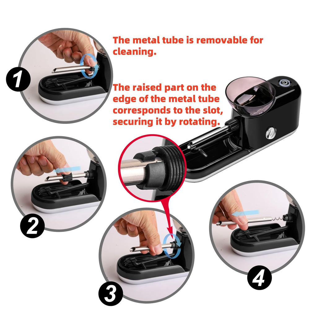 Electric Cigarette/Cone Rolling Machine Set with Manual Sipce Grinder,Automatic Cone Loader with LED Light, Portable Grinder Tobacco Injector Maker for King Size Pre Rolled Cone