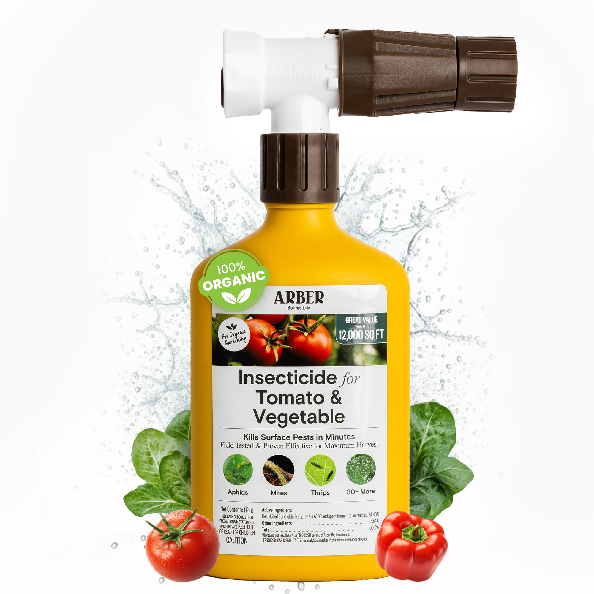 Organic Insecticide & Fungicide for Plants - Indoor/Outdoor, 16oz | Indoor and outdoor protection controls powdery mildew, spider mites, aphids, whiteflies, and fungus gnats