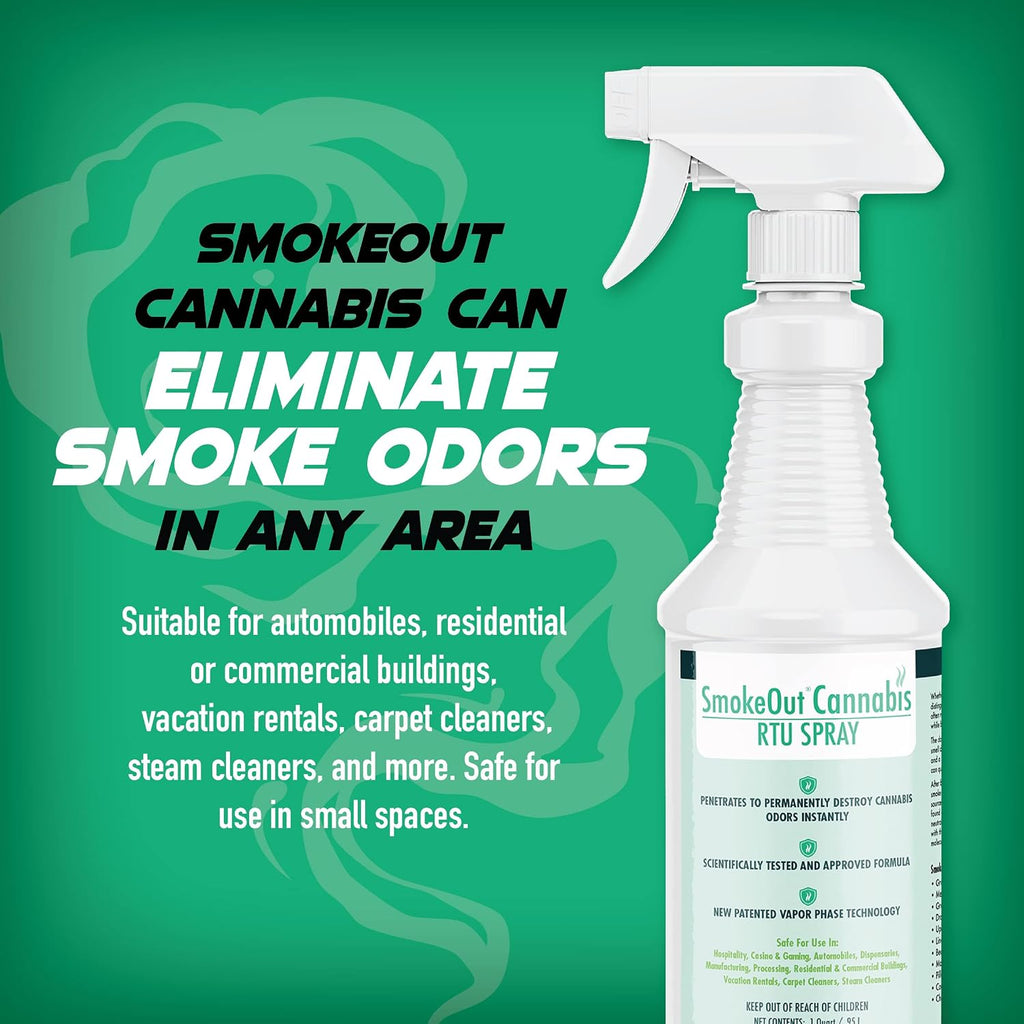 SmokeOut - Commercial Strength Cannabis Odor Eliminator - Neutralizer, Deodorizer, Odor Remover (32 ounce)