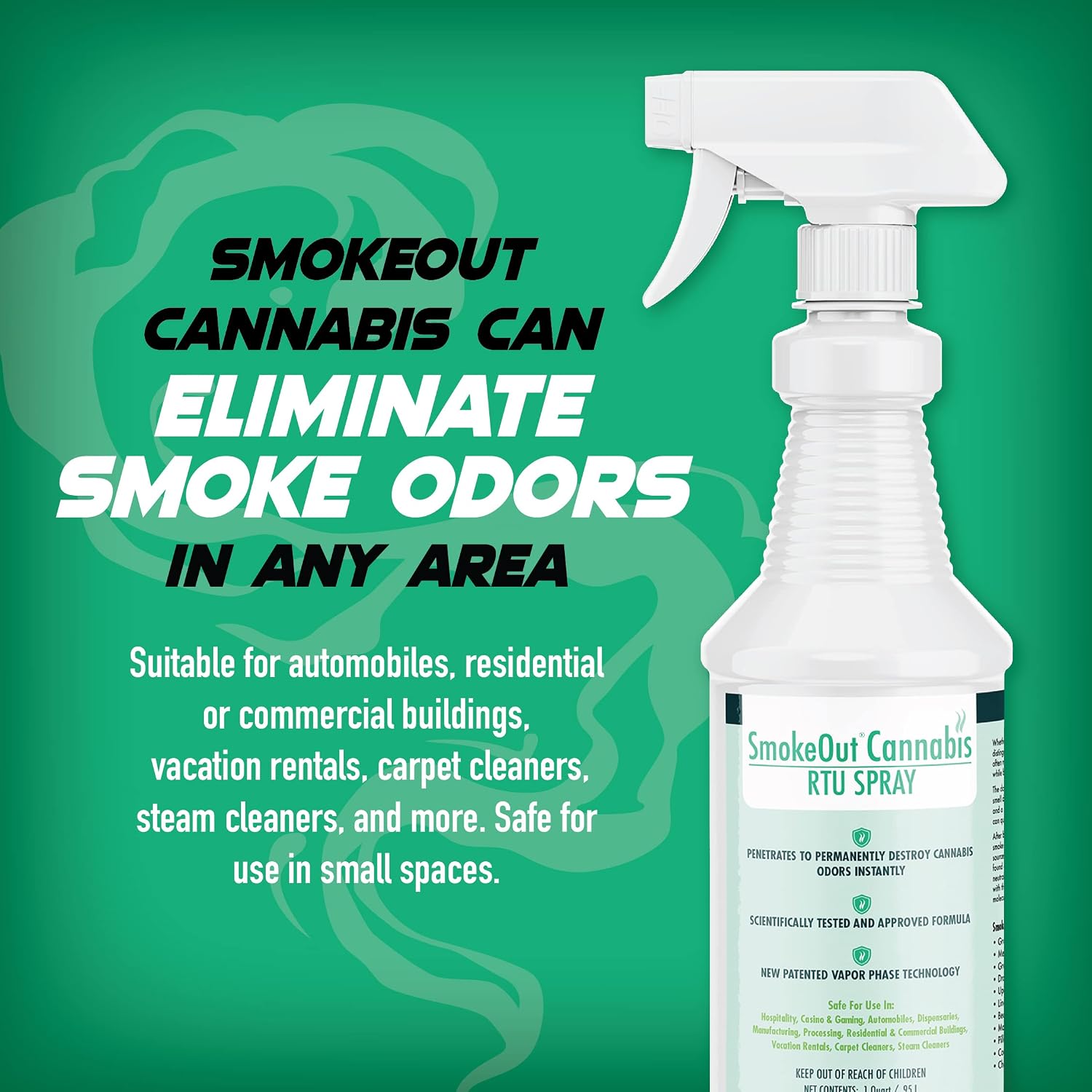 SmokeOut - Commercial Strength Cannabis Odor Eliminator - Neutralizer, Deodorizer, Odor Remover (32 ounce)