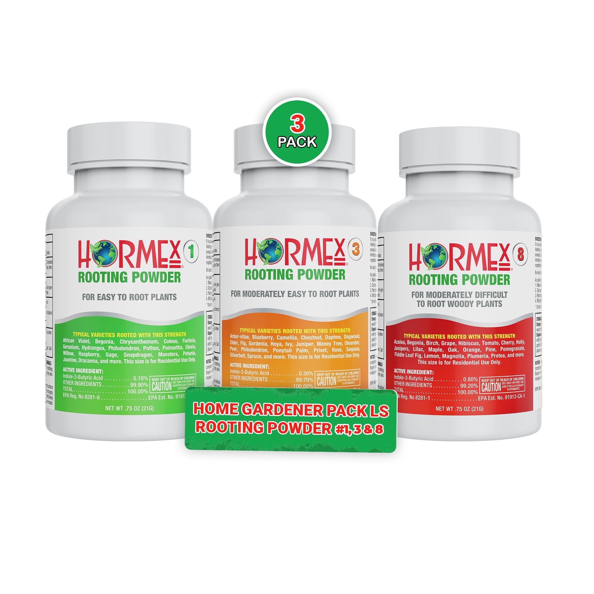 Hormex Rooting Hormone for Cuttings #16 - Max-Strength Powder (1.60% IBA) | Maximum Strength Rooting Hormone, Root Stimulator for Plants, Rooting Powder Compound for Difficult Hardwood Plants & Trees