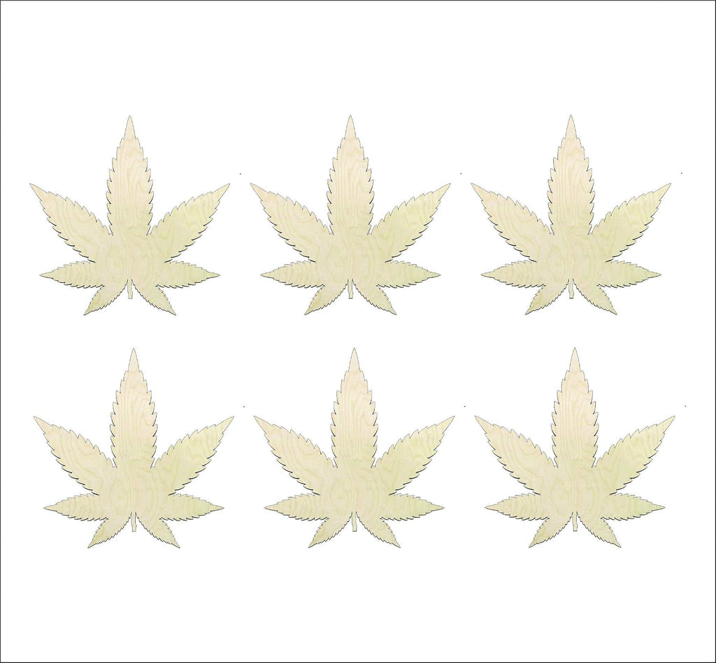 DIY 3 inch Marijuana Leaf Wood Cutout | Weed Leaf, CBD, Unfinished, Sanded, Weed Shape
