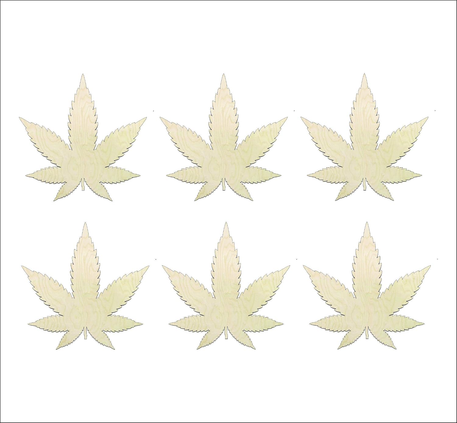 DIY 3 inch Marijuana Leaf Wood Cutout | Weed Leaf, CBD, Unfinished, Sanded, Weed Shape