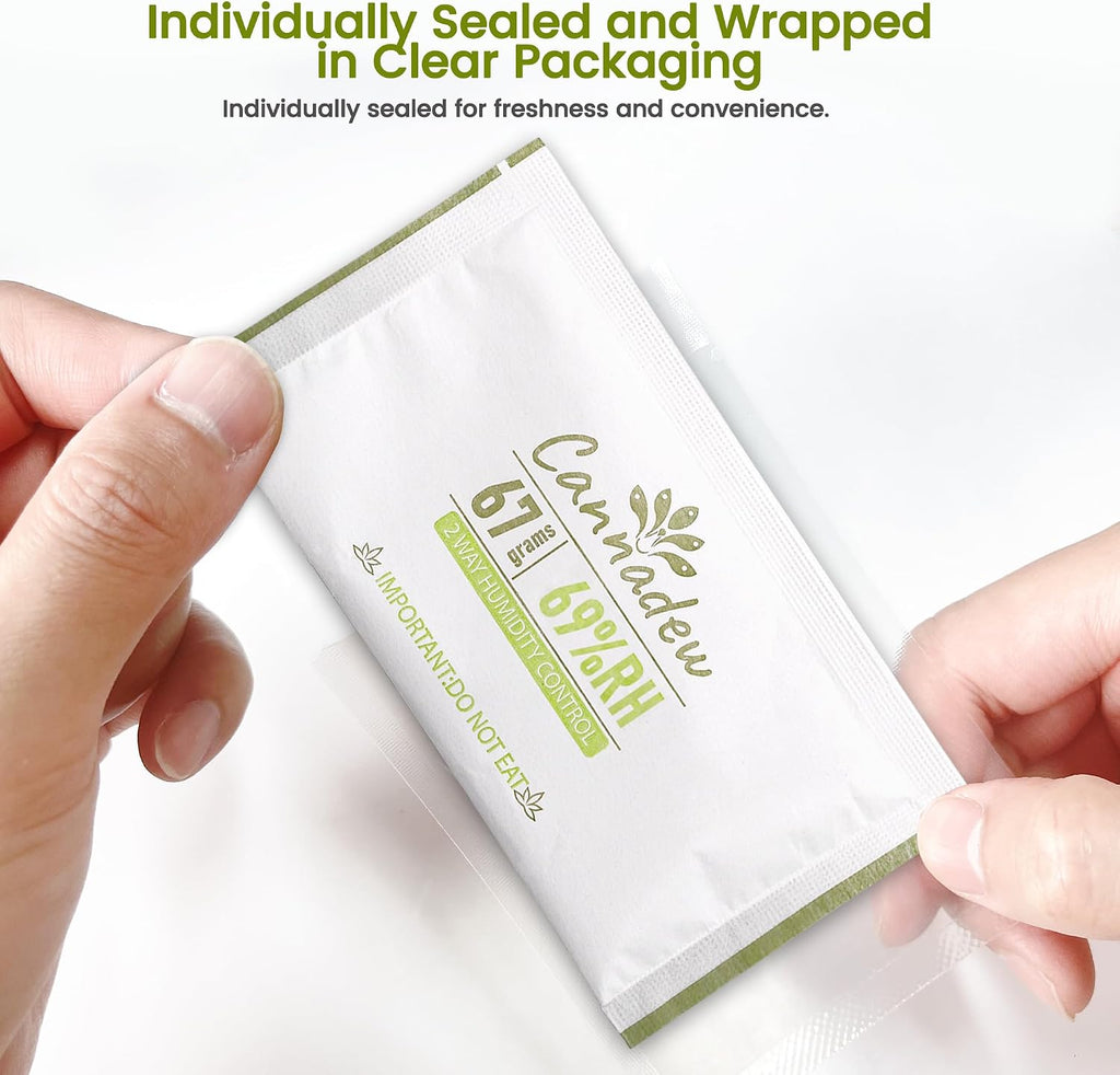 62% RH, 8g (15 Pack) Cannadew Humidity Packs Two-Way Humidity Control Pack - Moisture Absorbers & Hydration Packets for Curing and Storage