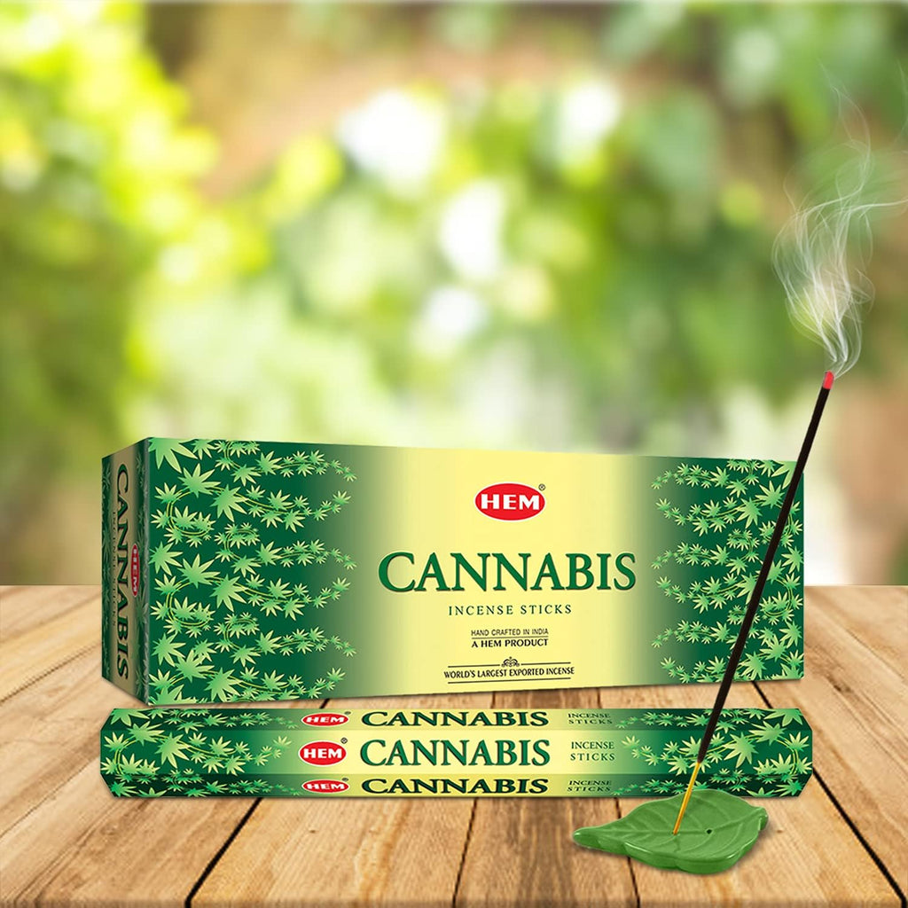 Hem Cannabis Incense Sticks (120 Sticks, 6 Boxes Inside) - 9 Inches Long, 20g per Box - |Perfect for Meditation, Rituals | Cleansing | Promotes Relaxation and Tranquility.