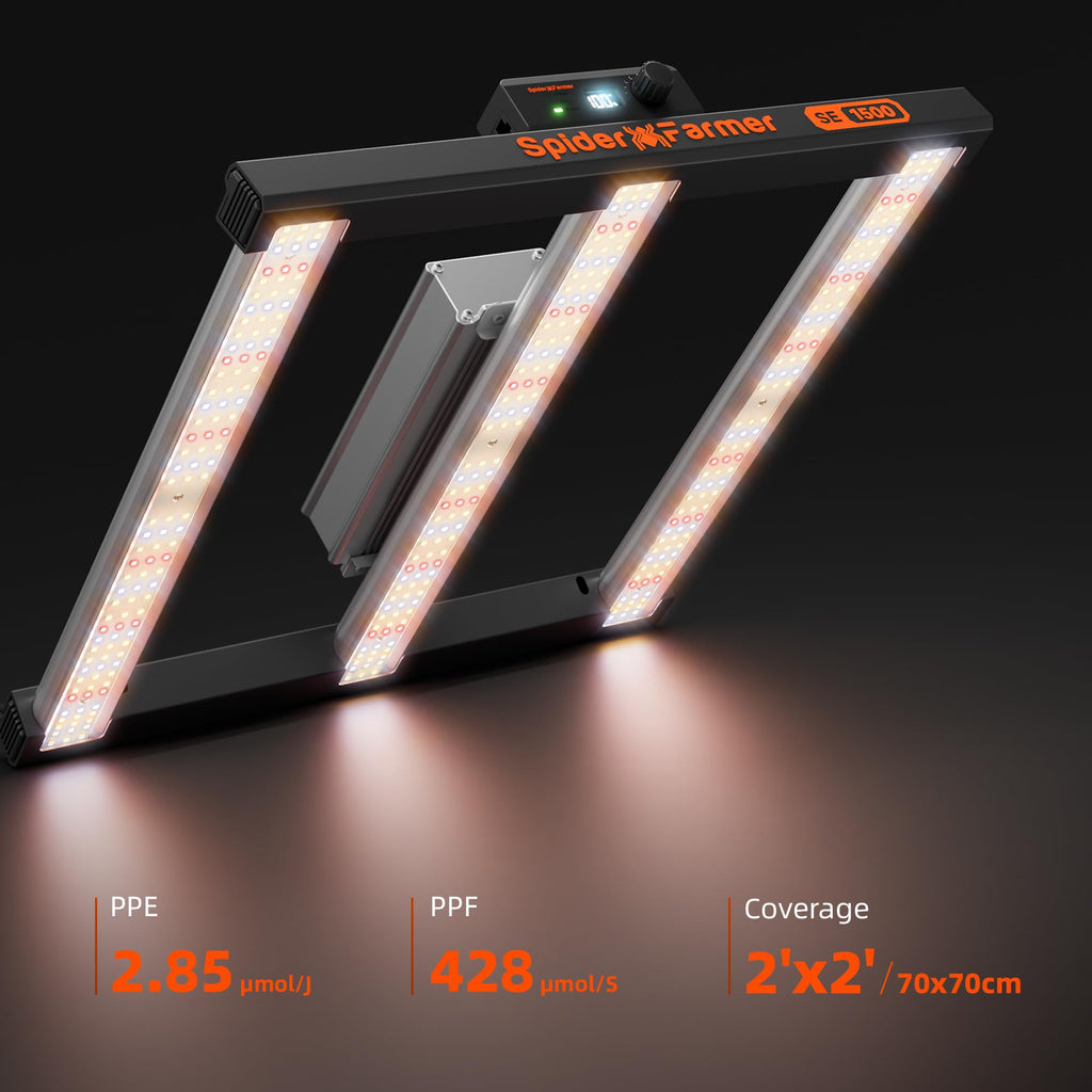 Spider Farmer SE4500 LED Grow Lights 320W, App Controlled & Osram Red | Dimmable Full Spectrum Bar Style Lamp with Osram Hyper Red, Fits 2x4 Grow Tent for Seedling Veg Flowering Indoor Plants