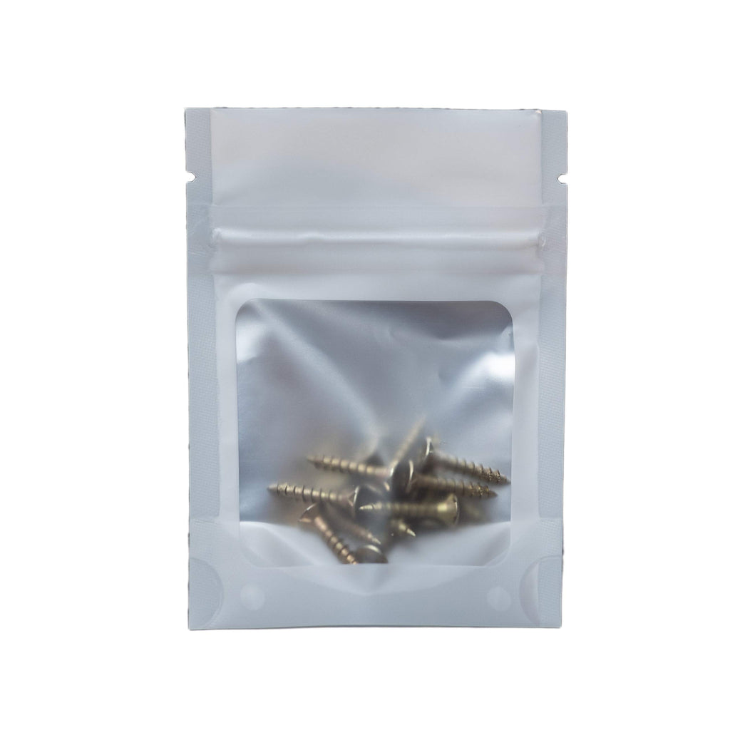 HANSER | Smell Proof Odorless Mylar Resealable Foil Pouch Bags with clear Window | Stand up bottom | Airtight | matte black | 100 Pieces | 4x6 inches