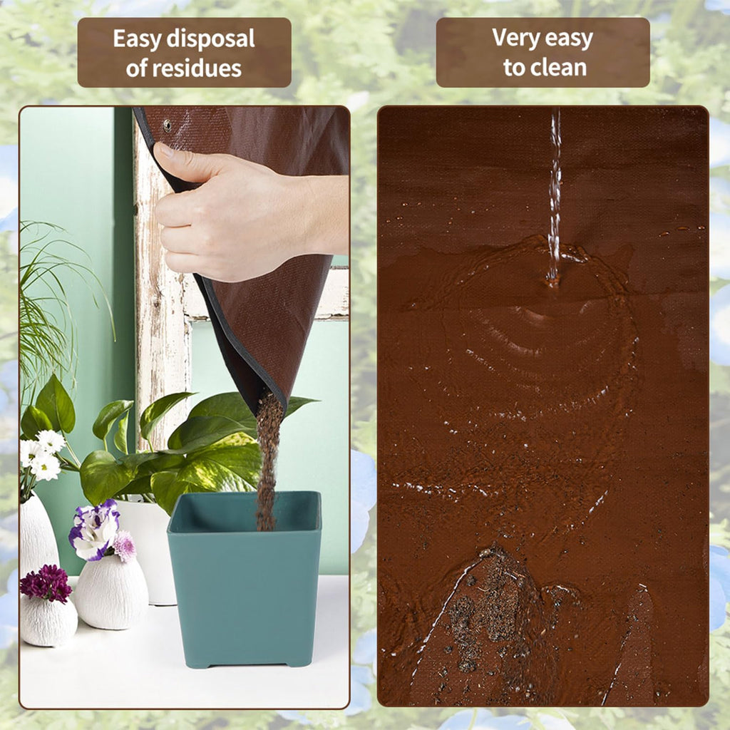 Repotting Mat for Indoor Plant Transplanting Control Mess, 26.8"X26.8" Waterproof Succulent Potting Mat Square Planting Tray Soil Change Mat Gardening Gifts for Plant Lovers