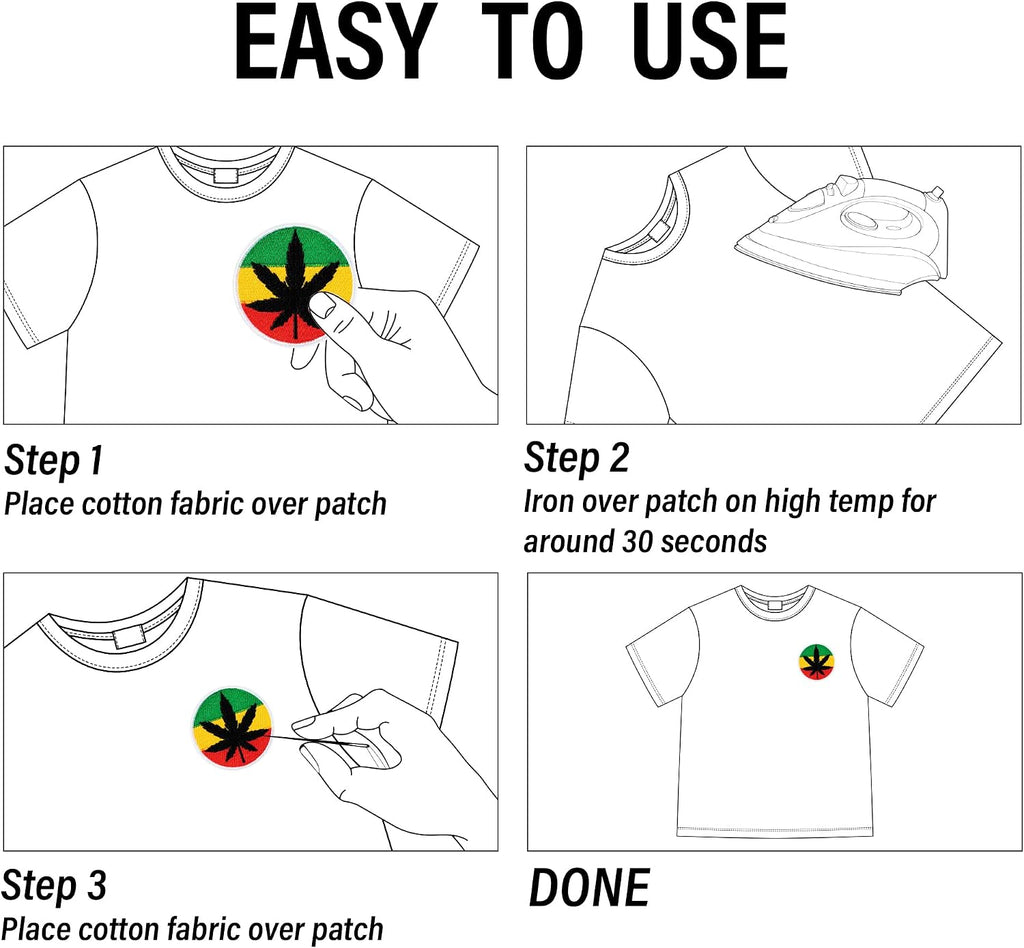 8Pcs Weed Iron on Patches Green Marijuana Leaves Pot Cannabis Smoking Happy 420 Have a Dope Sew on Embroidered Applique Repair Patch DIY Craft Accessories for Stoner Clothing Jacket Jeans Backpack Hat