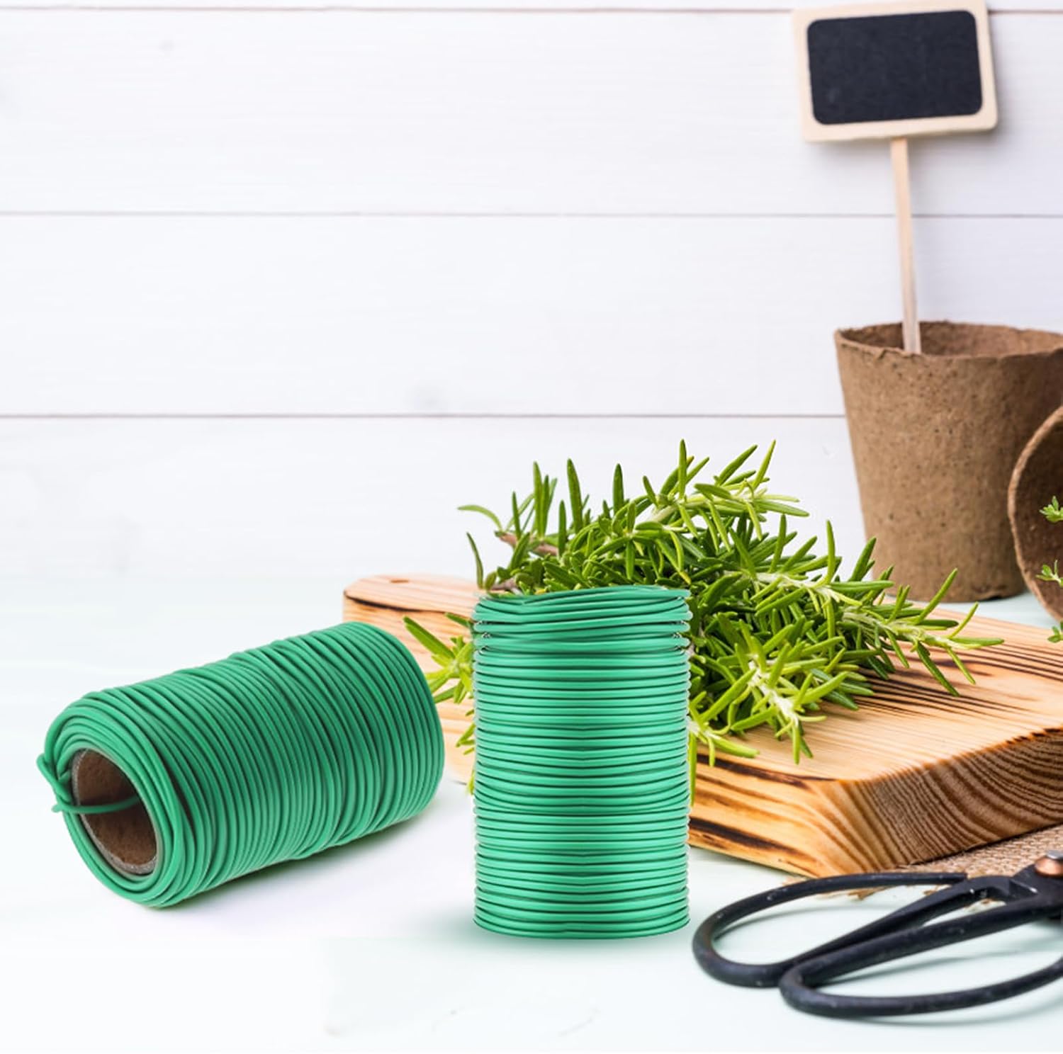 TELENT OUTDOORS 130 Feet Soft Plant Tie Green Twist Garden Ties for Plants Gardening Home Office Organization TPR Garden Ties Supplies with 2.5mm Diameter