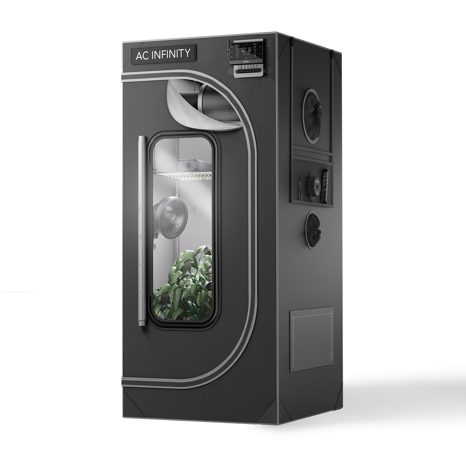 AC Infinity CLOUDLAB 422, Advance Grow Tent 2x2, Thickest 1" Poles | 2000D Mylar Canvas, Lab-Tested Highest Reflectivity, Largest Zipper Window, Controller Mount Plate, 24" × 24" × 48" Grow Tent