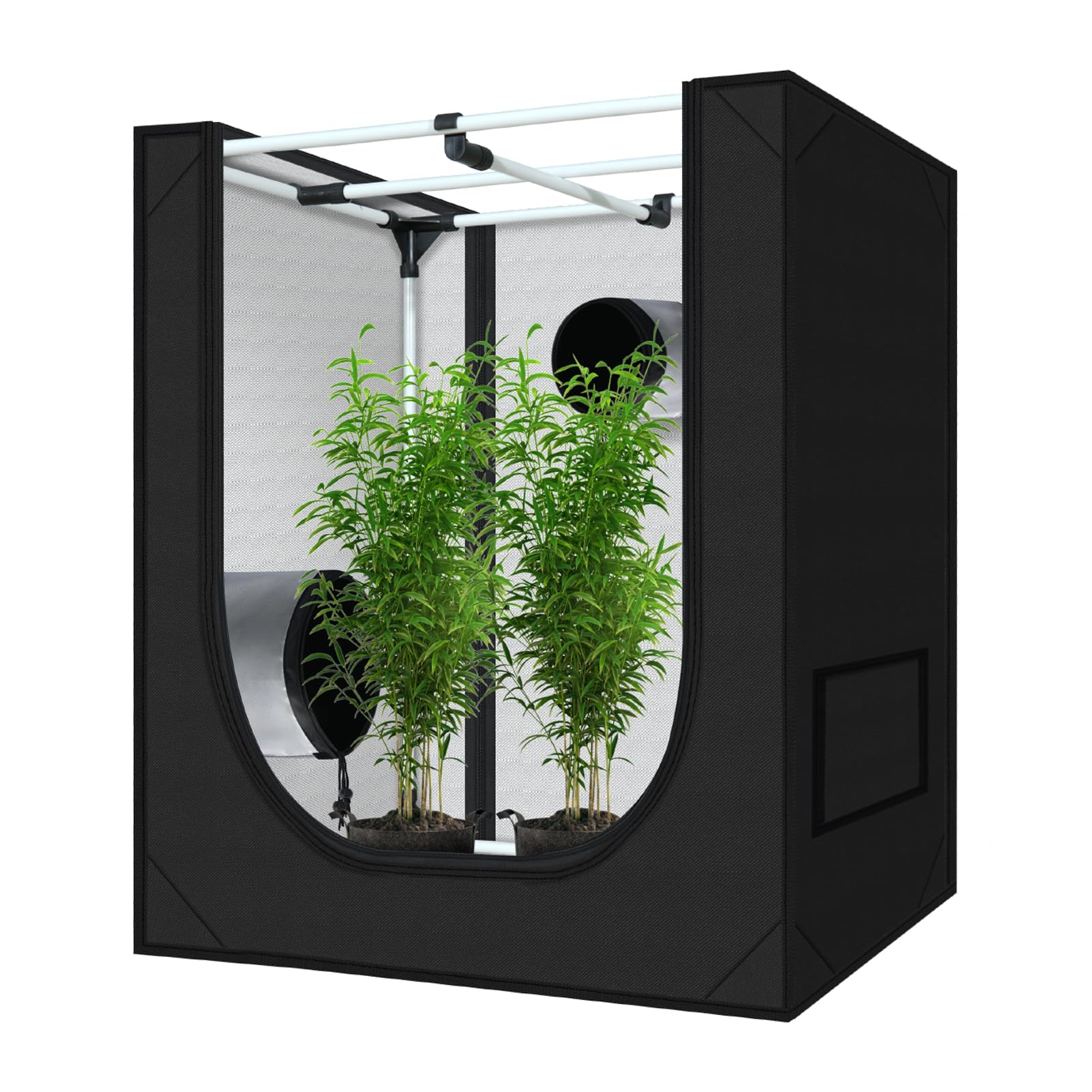 zazzy 3'X3' Grow Tent 32"x32"x63", High Reflective Mylar Growing Tent | Observation Window, Removable Floor Tray and Tool Bag for Planting Indoor Fruit Flower Veg