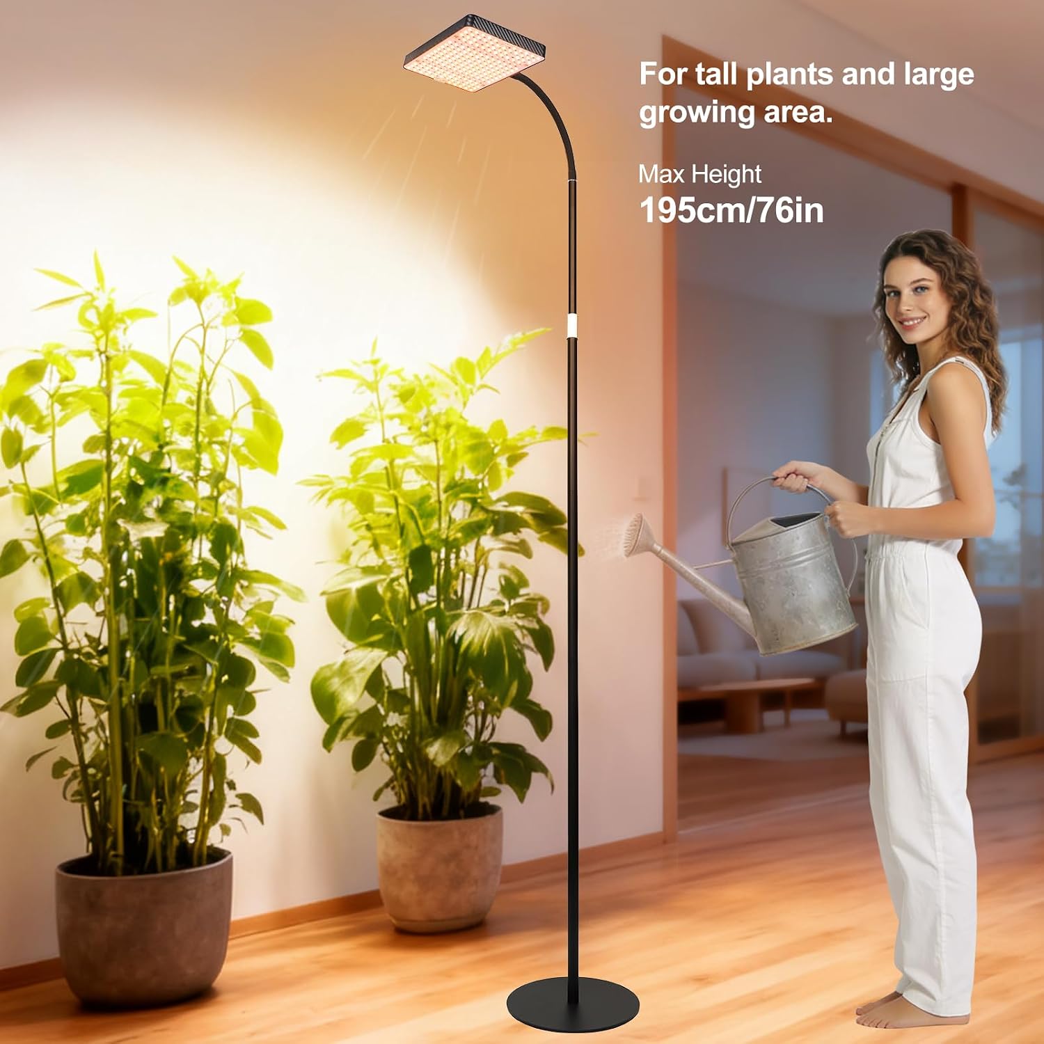 FECiDA 2026 Floor Lamp Grow Light, Standing Grow Lights with Stable Round Base for Tall Indoor Plants, Bonsai Tree, Monstera, 4/8/12/16/20 Hr Timer, 25 Watt Power Draw, 40"-76" Height Adjustable