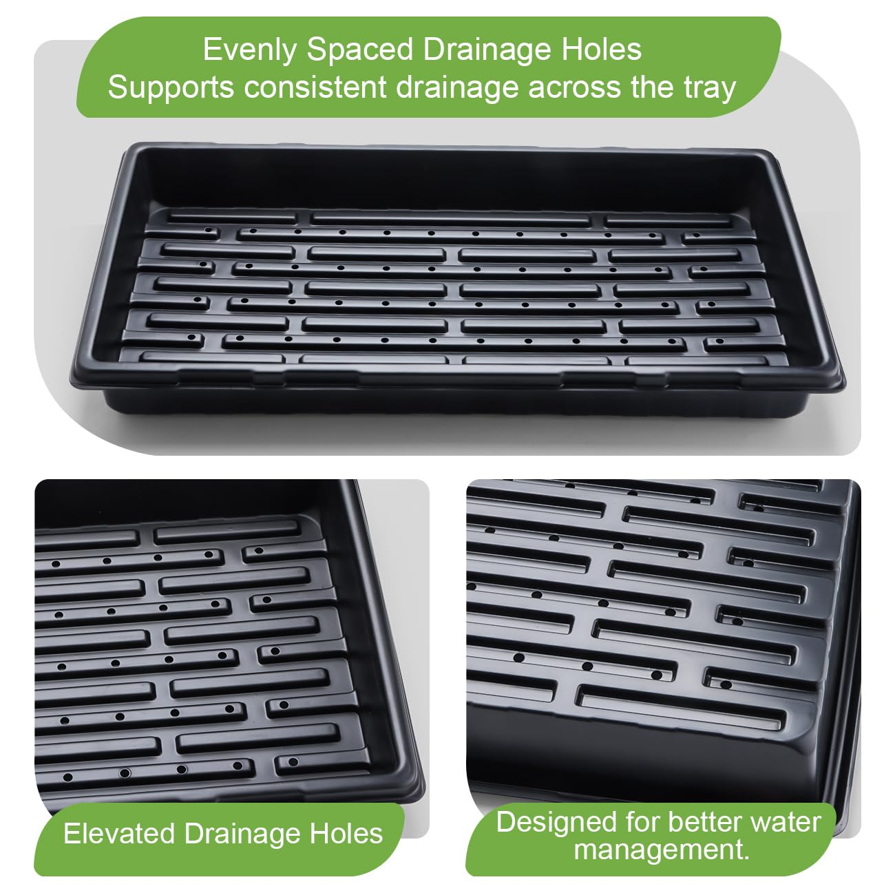 BTPLASTIK 10 Pack 7.3" High Humidity Domes for 1020 Seed Trays – Thicker Platic Clear Humidity Dome with Adjustable Vents, BPA-Free, Fits Standard 10"x20" Trays for Germination, Propagation, Cloning