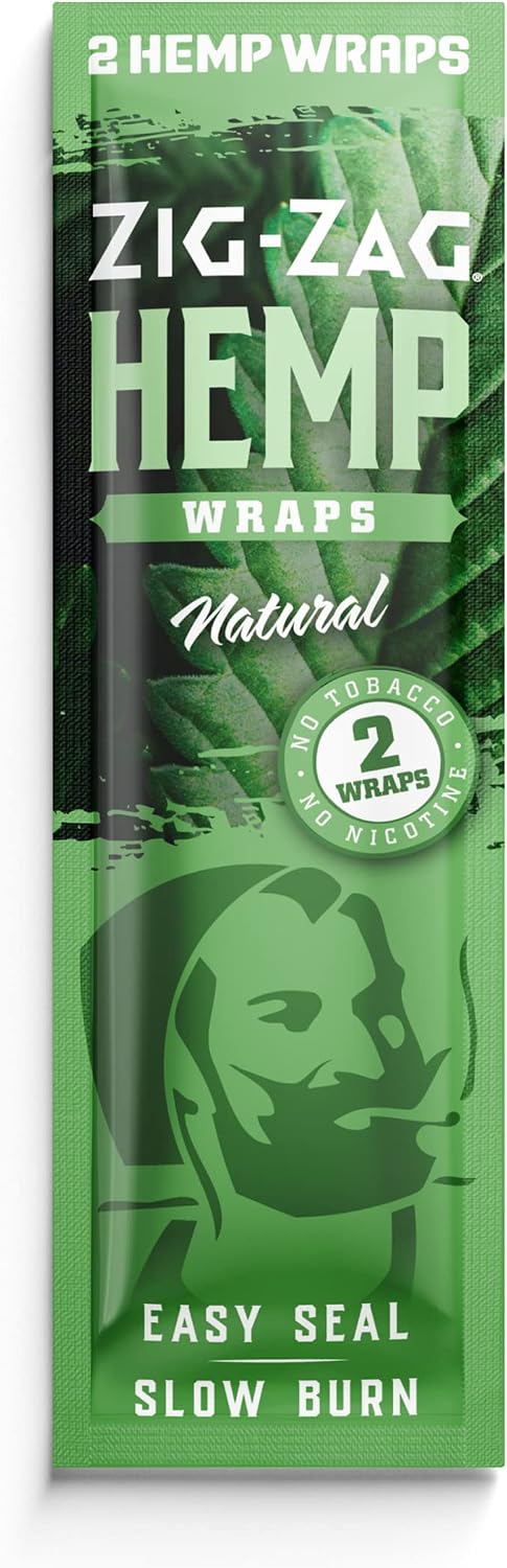 ZIG-ZAG Hemp Wraps Rolling Papers, Mellow Haze 6 pack | 2 sheets per pack, Slow Burn, Plant Based